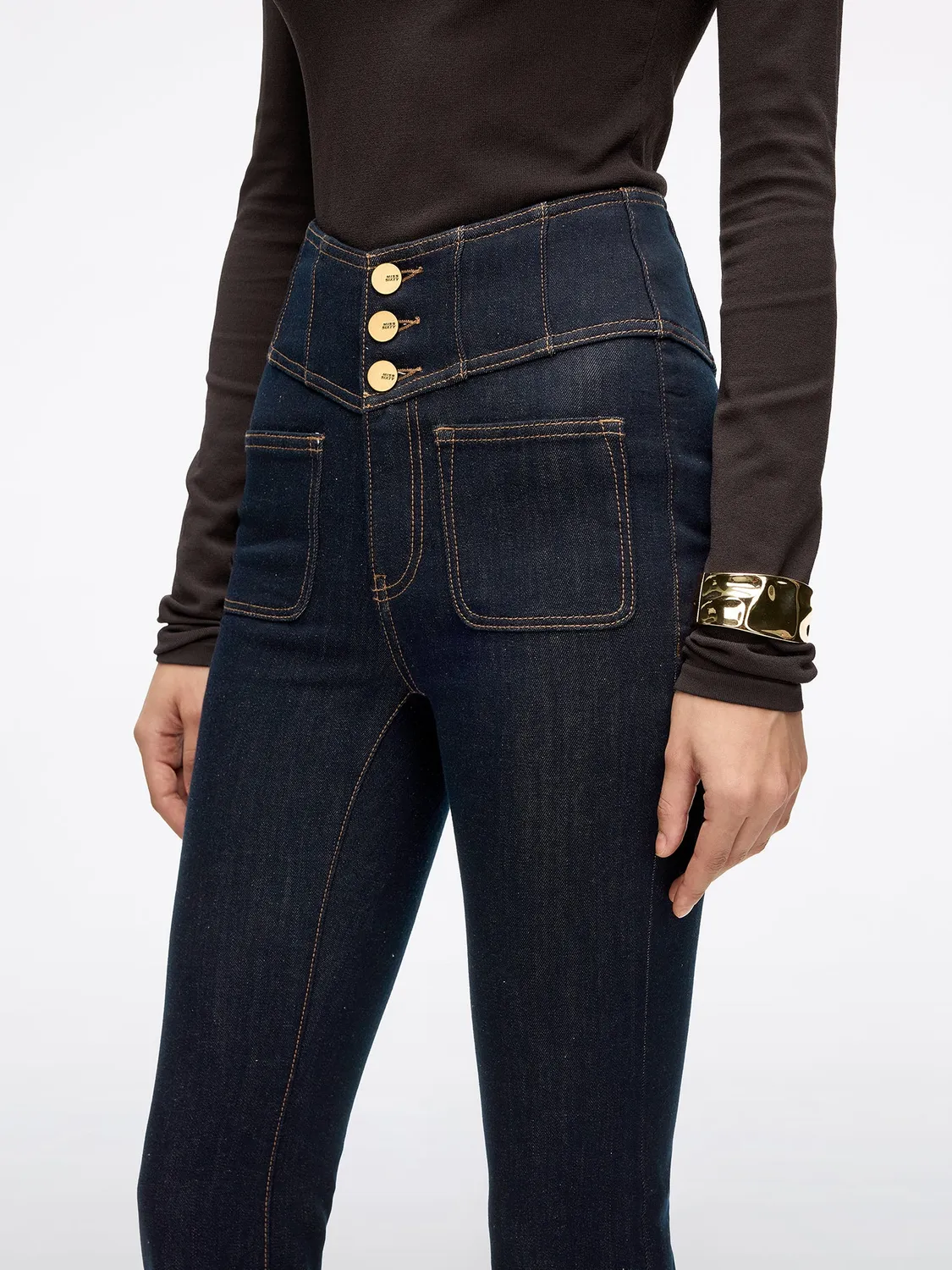 Miss Sixty Glenda Plus 5 flare jeans mørkeblå høj talje