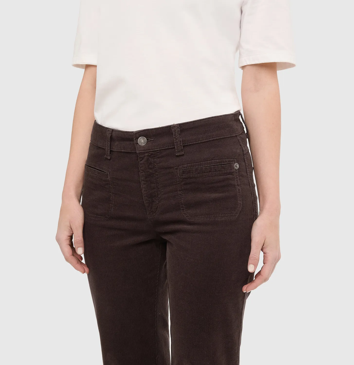 MAC Laura Pocket fløjlsbukser brun flare fit