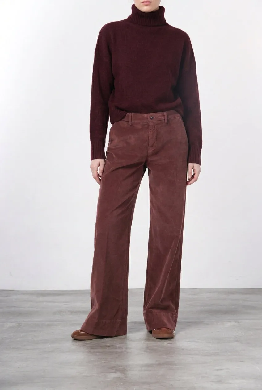 Mason's New York Studio fløjlsbukser bordeaux straight