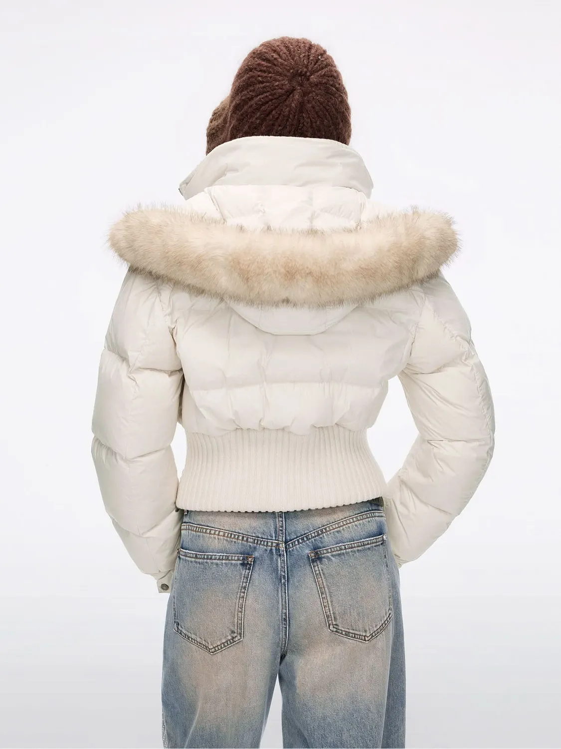 Miss Sixty Faux Fur Dunjakke mørkerød 90% dun