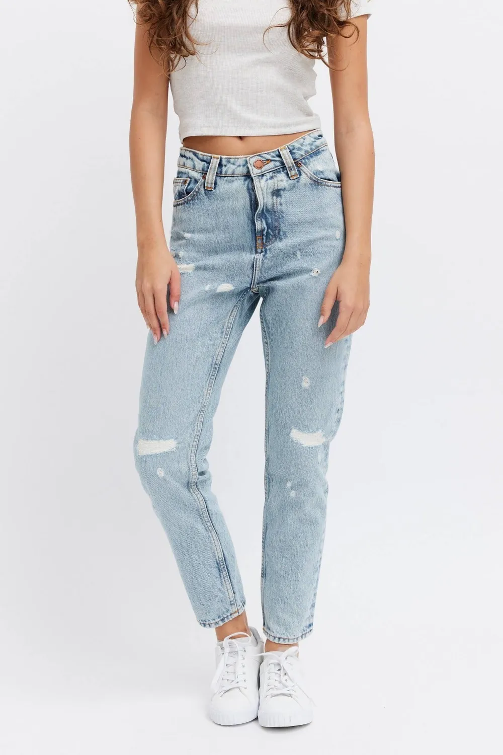 Organsk Oxygen Shorty Raw Rebellion jeans længde 27 cropped