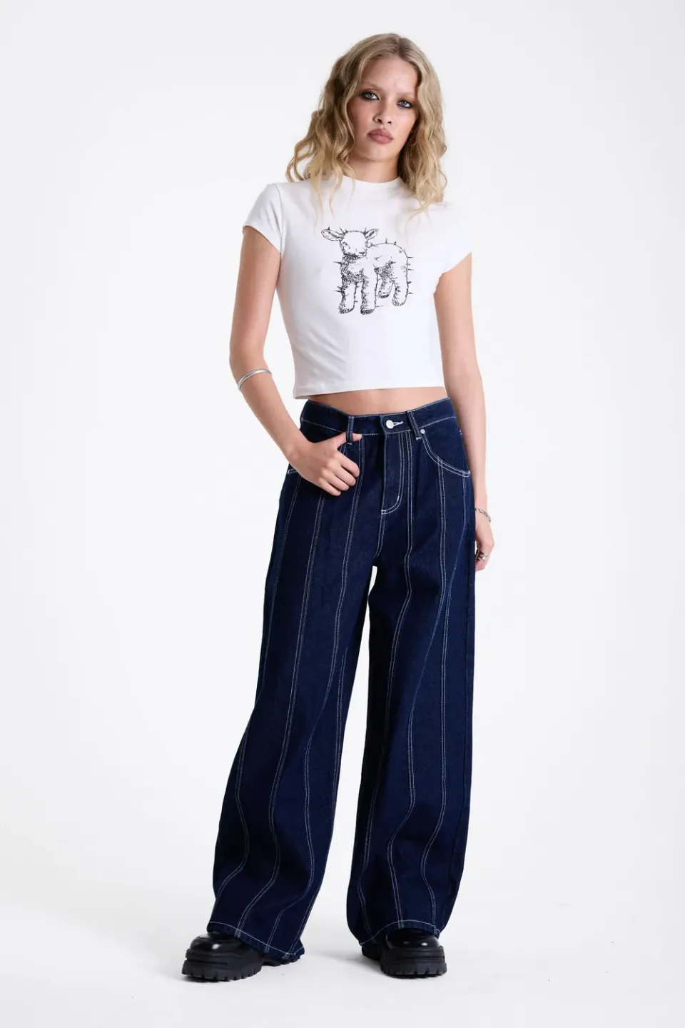 THE RAGGED PRIEST Cycle Rinse Wash relaxed jeans mørk indigo