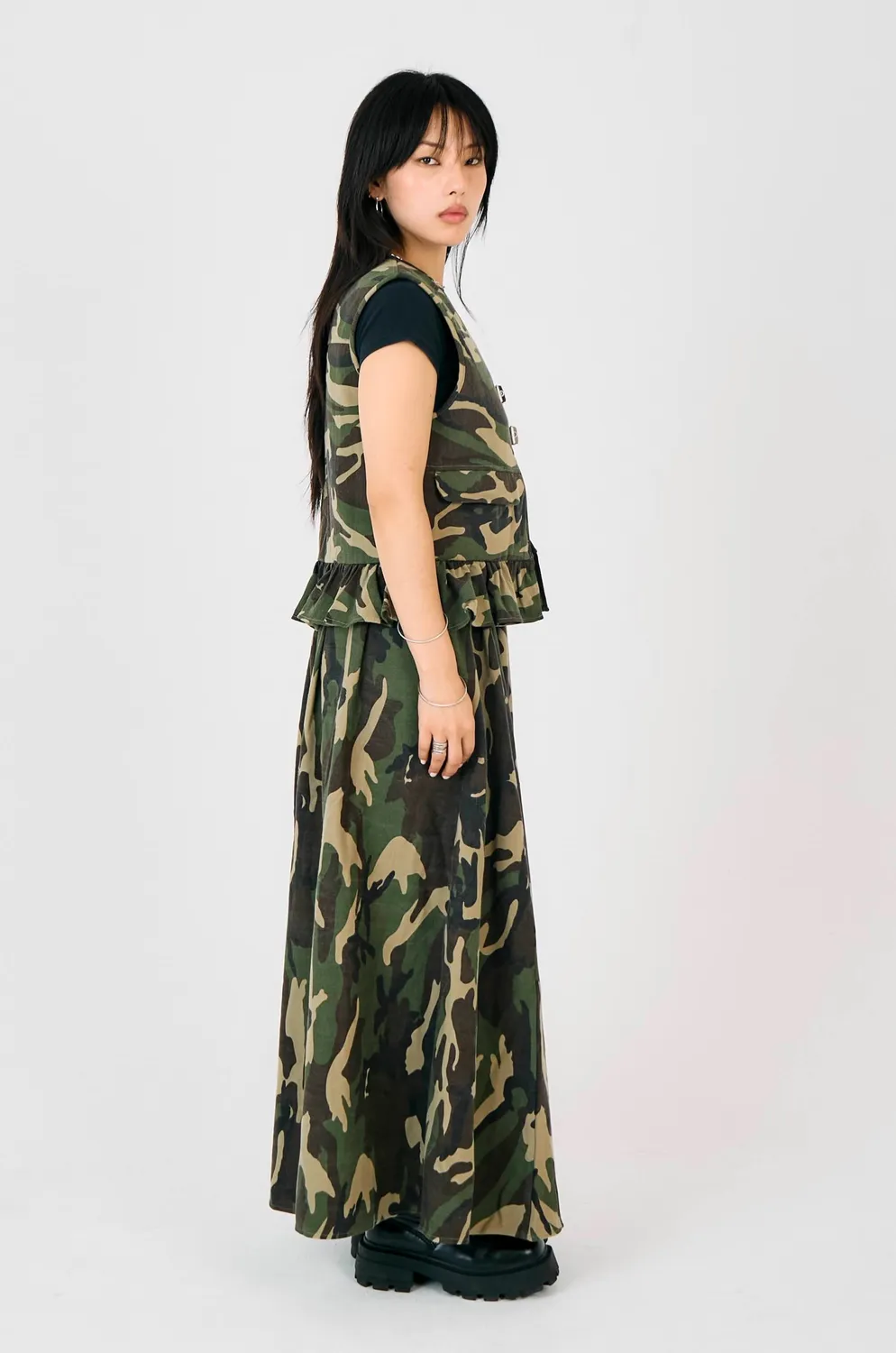 THE RAGGED PRIEST Force Camo Hardware vest camo cropped