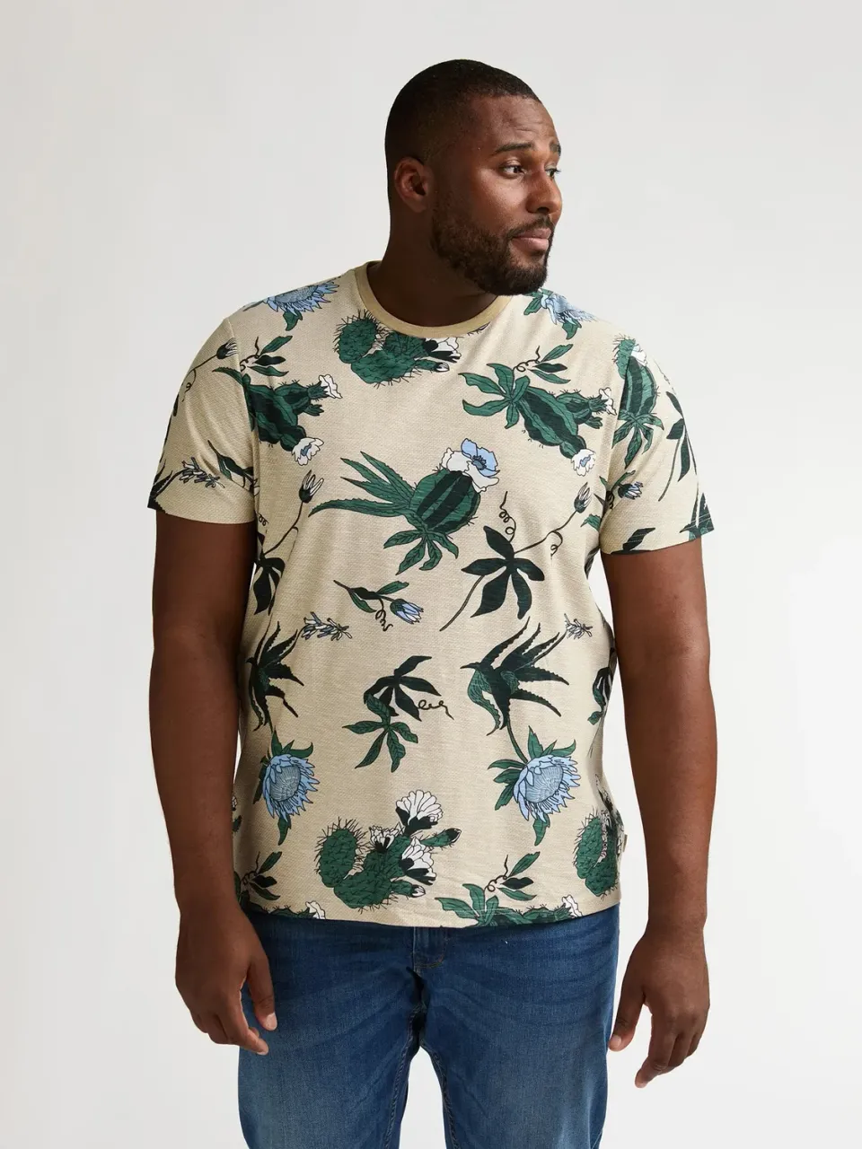 Petrol Industries ArenaGris plus size t-shirt light tan 4XL