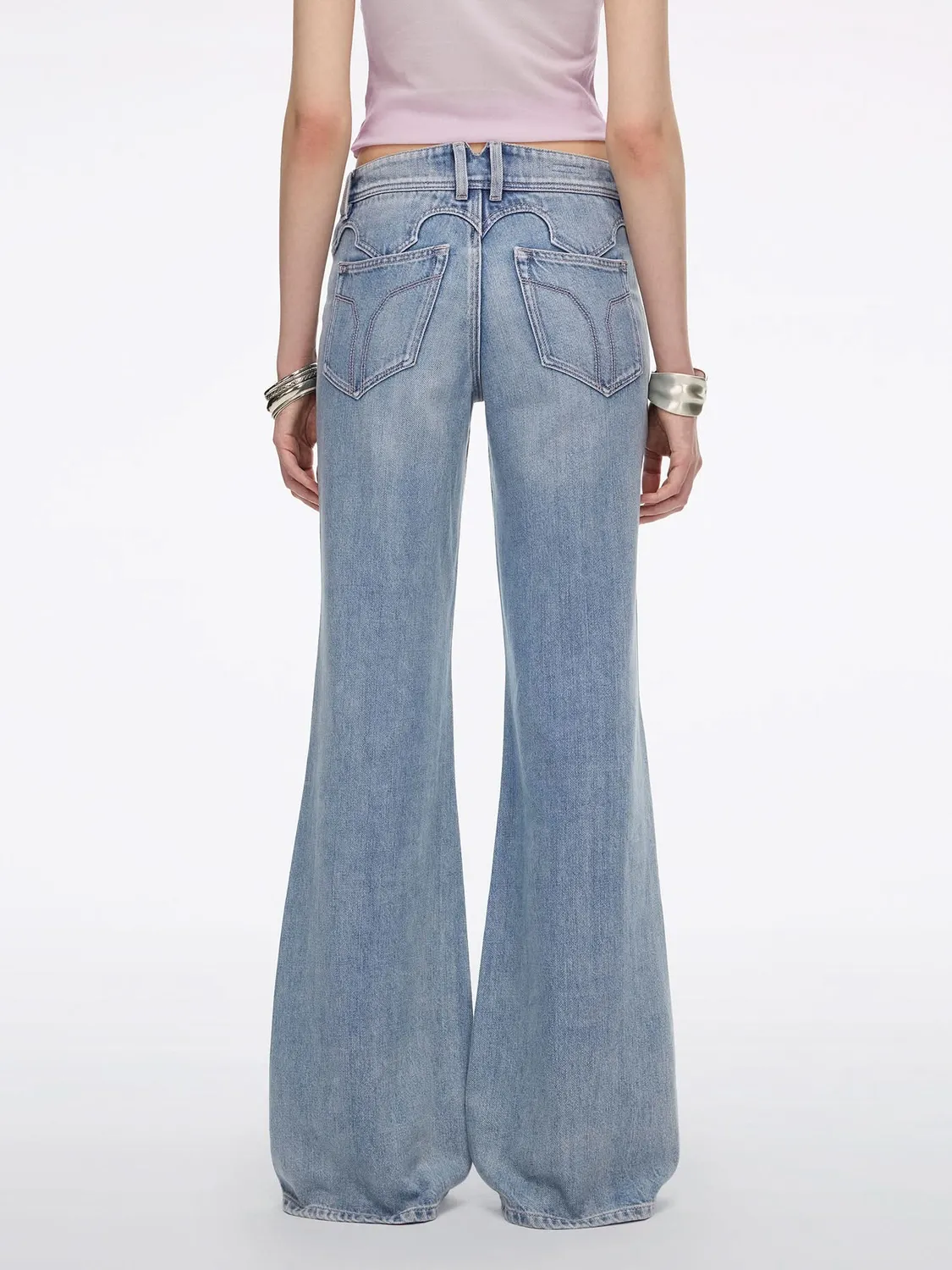 Miss Sixty Bella flare jeans middle blue høj stretch