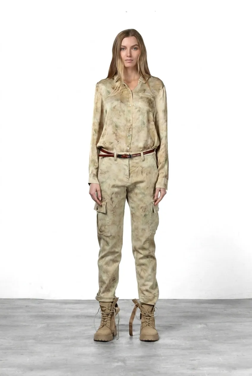 Mason's Marlene Cargo cargobukser offwhite blomst