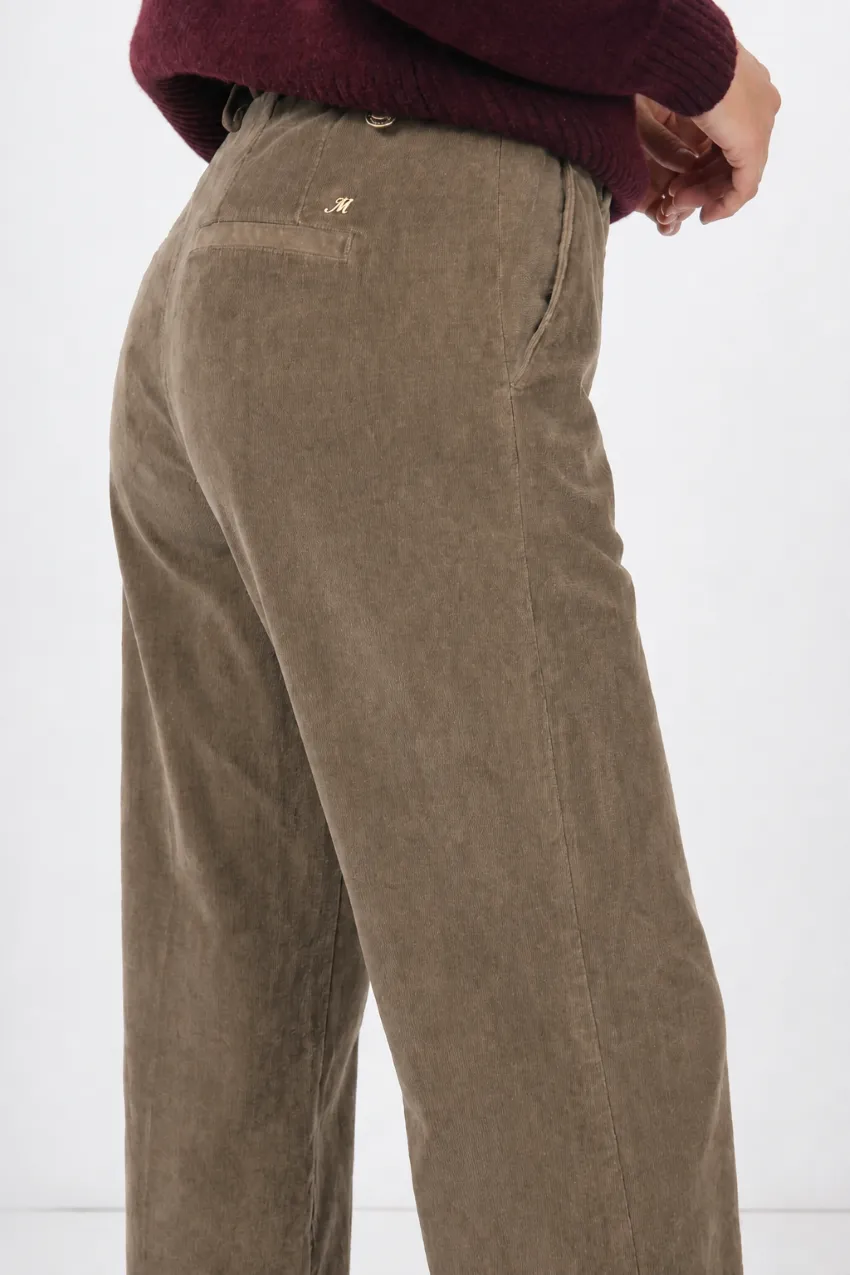 Mason's New York Studio chinos taupe straight fit fløjl