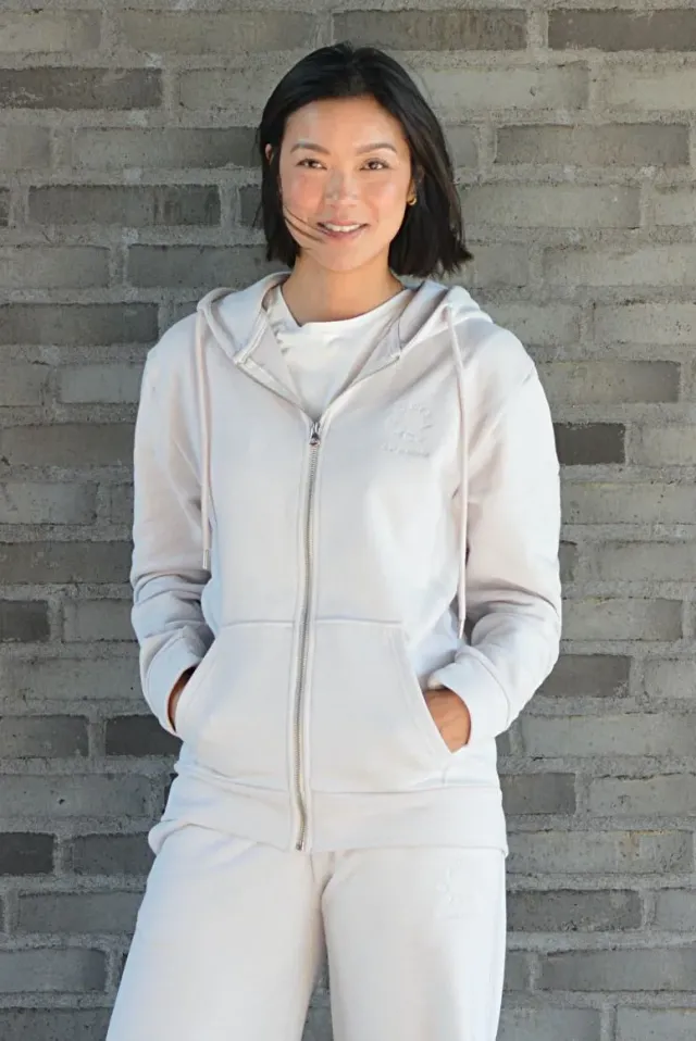 Organsk Classic zip hoodie hvid oversize økologisk