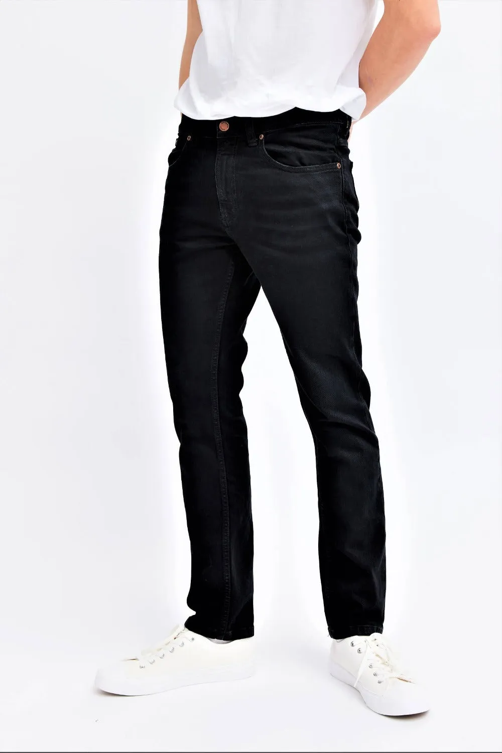 Organsk Atmosphere Black n Gold jeans sort slim stretch