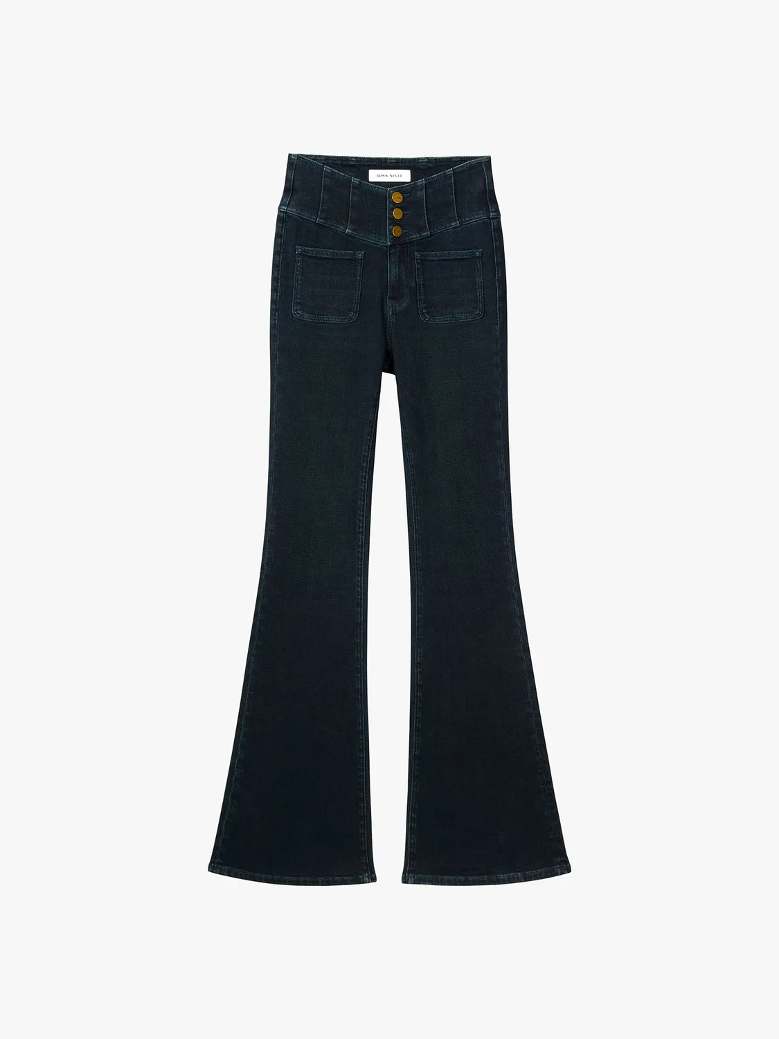 Miss Sixty Glenda Plus 5 flare jeans Jasper Green høj talje