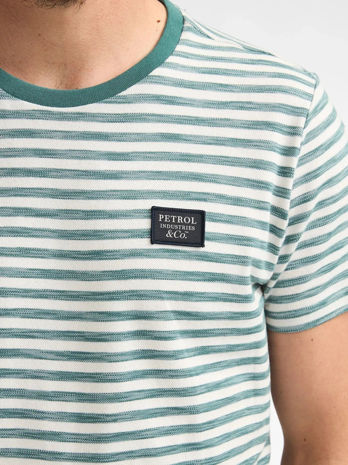 Petrol Industries Ceniza T-shirt stribet stretch regular