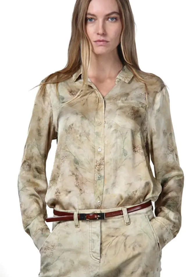 Mason's Sharon skjorte off-white blomstret viskose
