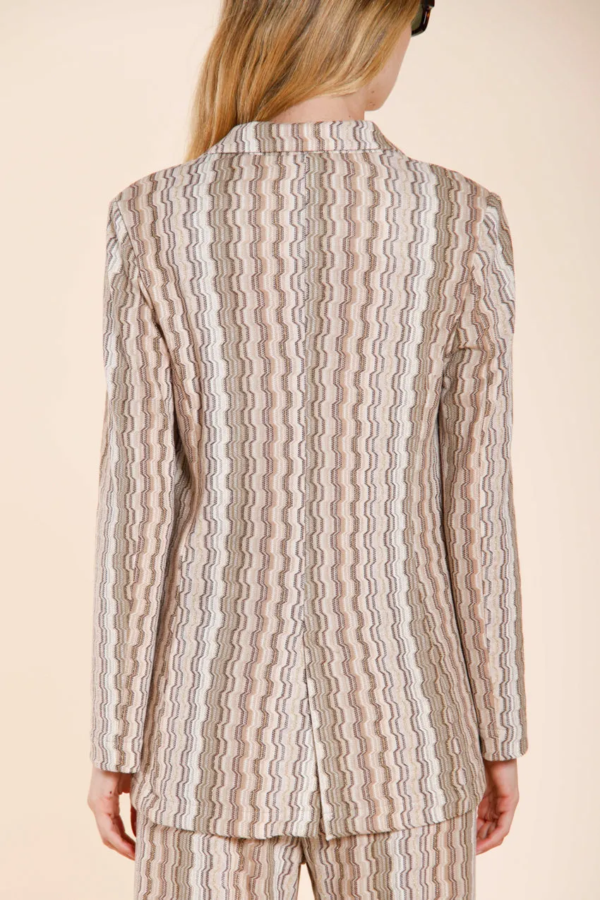 Mason's Irene blazer beige stribet jersey