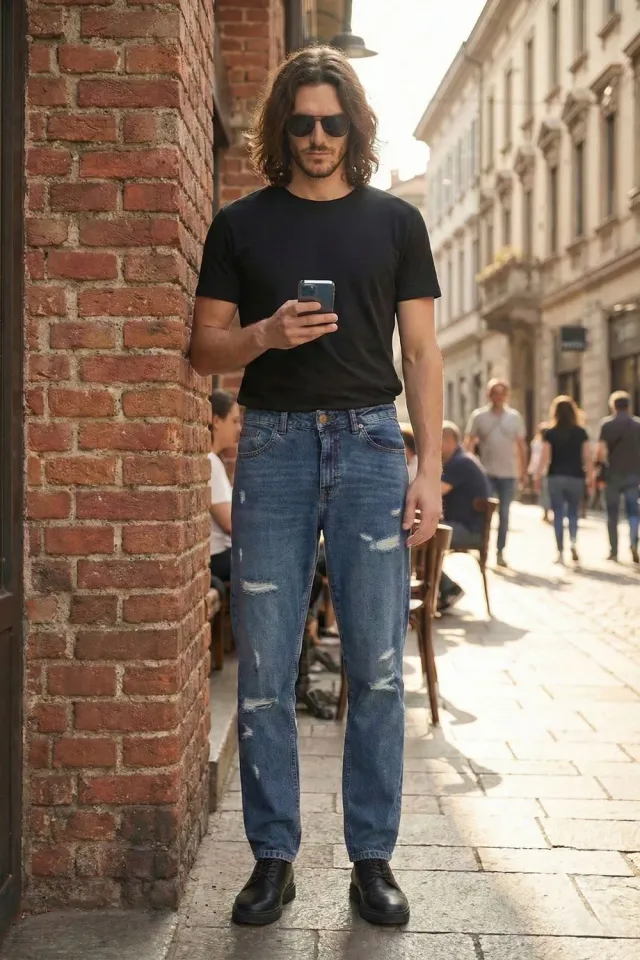 Organsk Atlantic Crisp Air jeans herre tapered rips