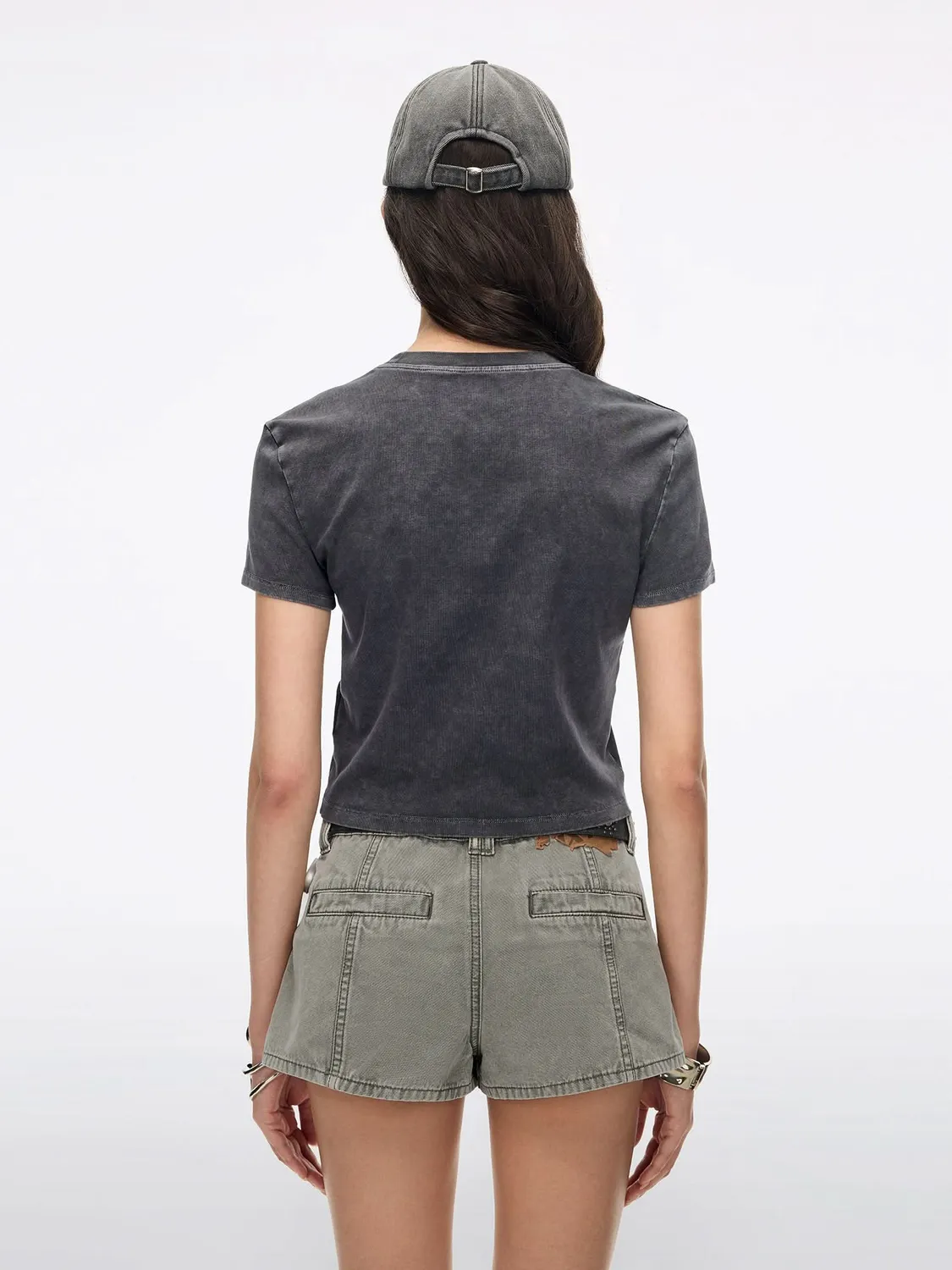 Miss Sixty 6M2SJ13700 t-shirt mørkegrå rhinsten