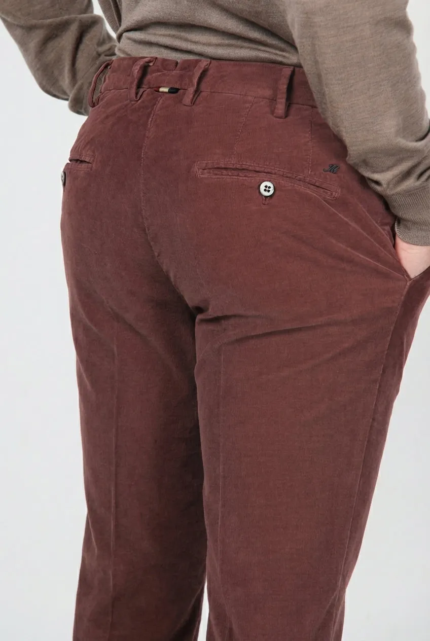 Mason's New York chinobukser bordeaux fløjl regular fit
