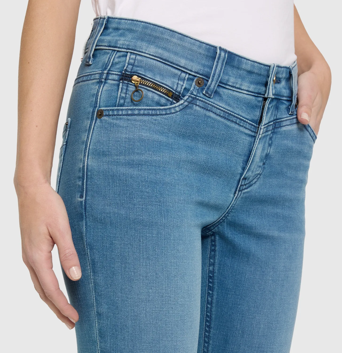 MAC Rich Slim 5904-90-0389L jeans mellemblå modal