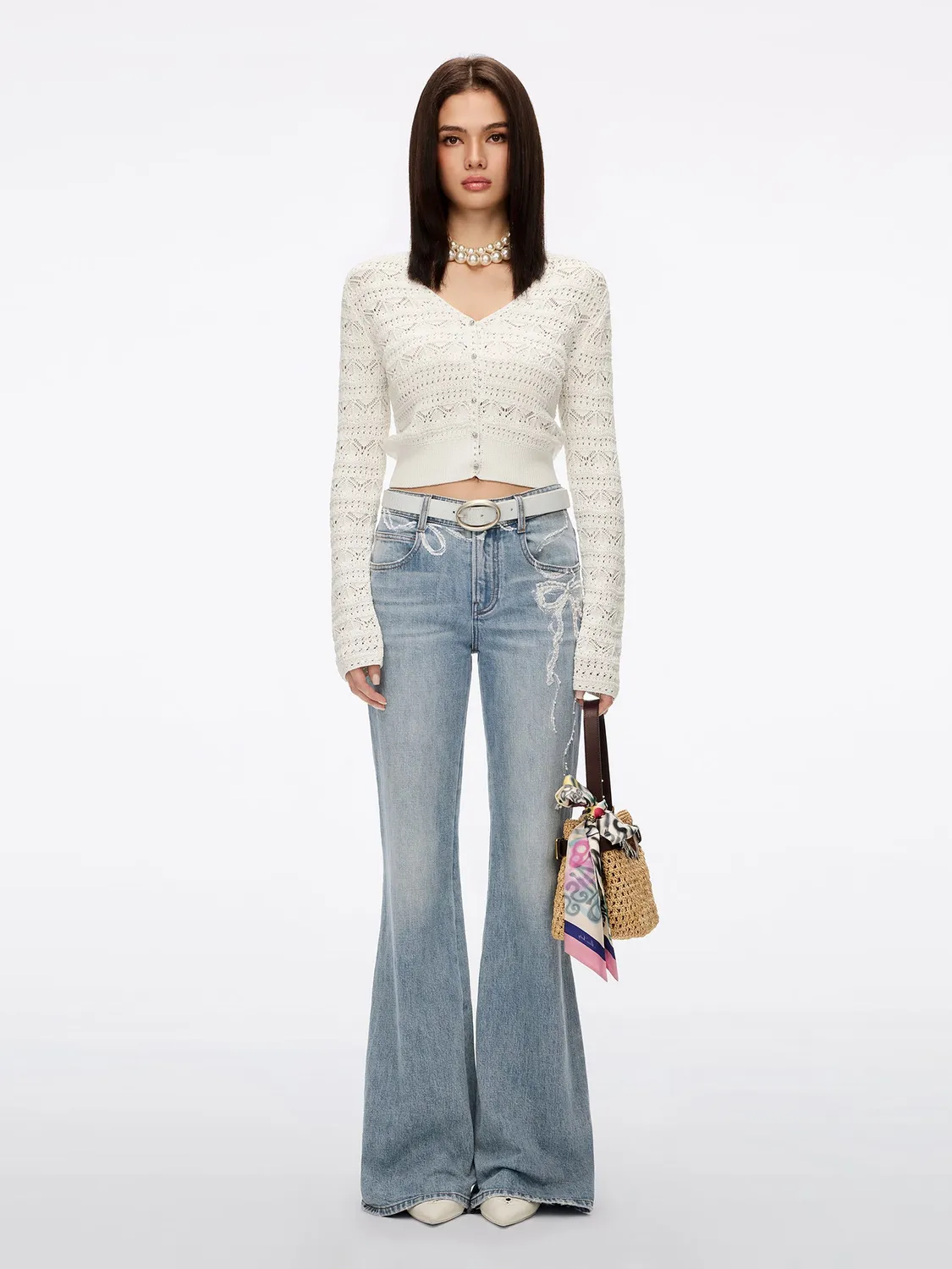 Miss Sixty 6M2JJ12400F37 Flare Jeans Mellemblå Perler