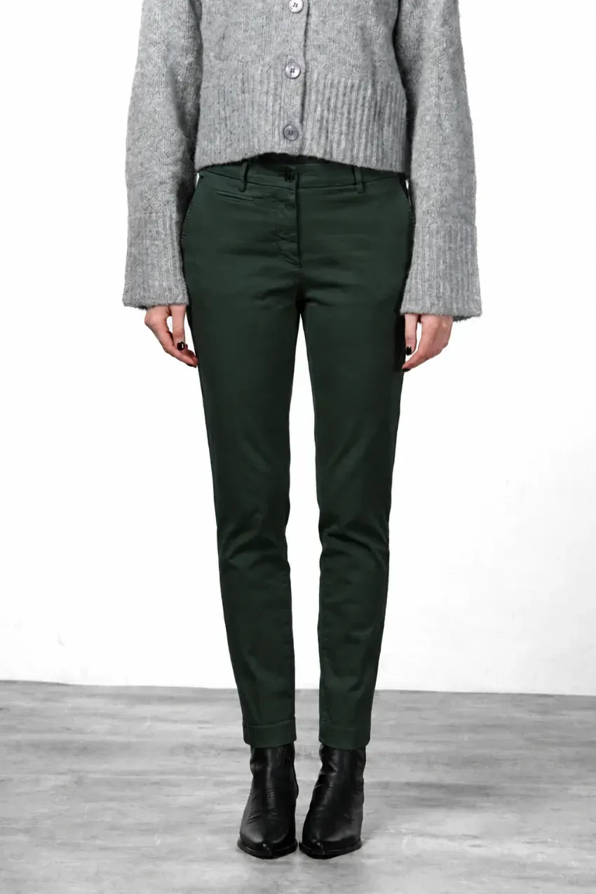 Mason's New York Slim chino bukser mørkegrøn satin