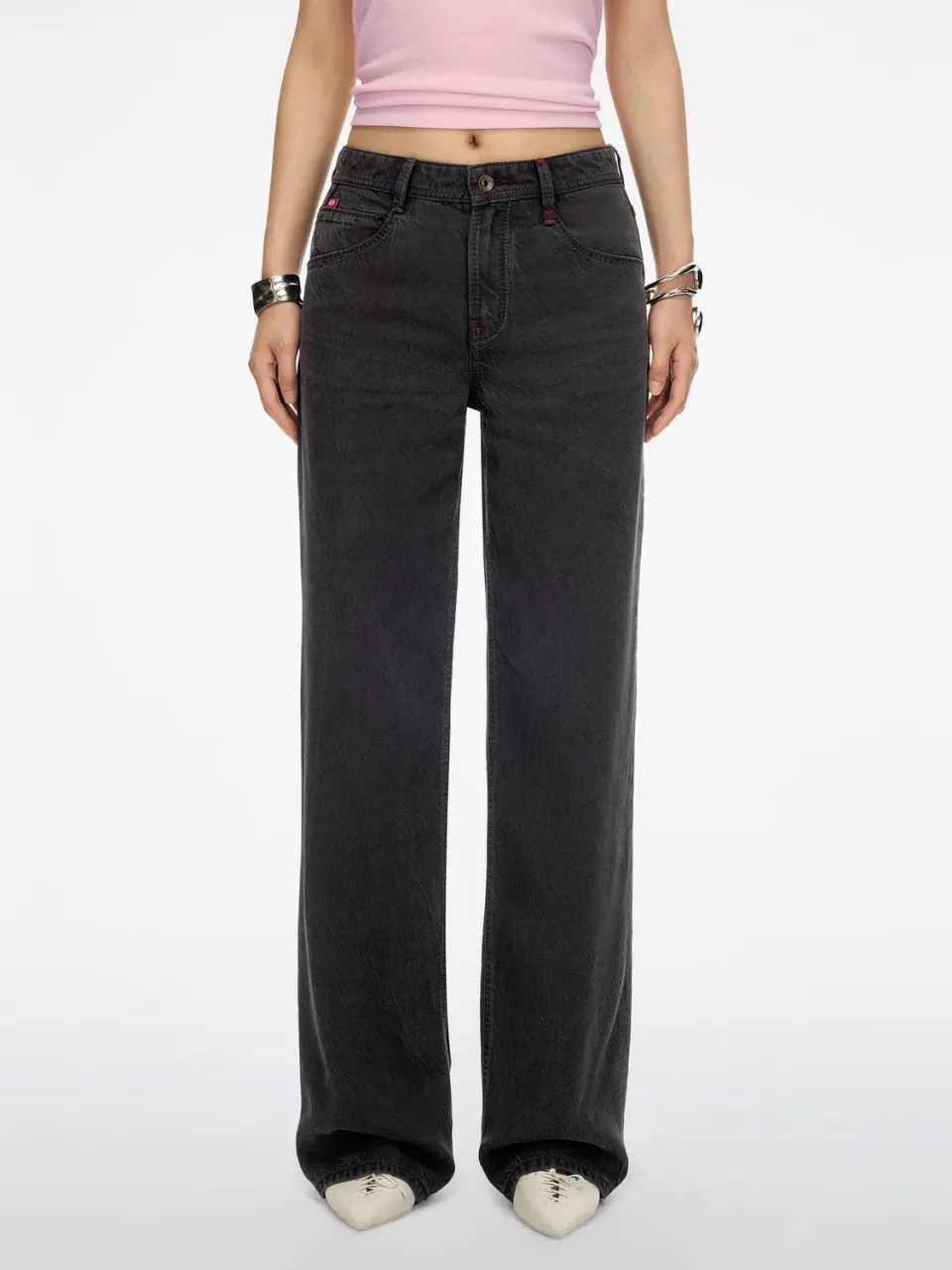 Miss Sixty Anni mid rise straight jeans black fog