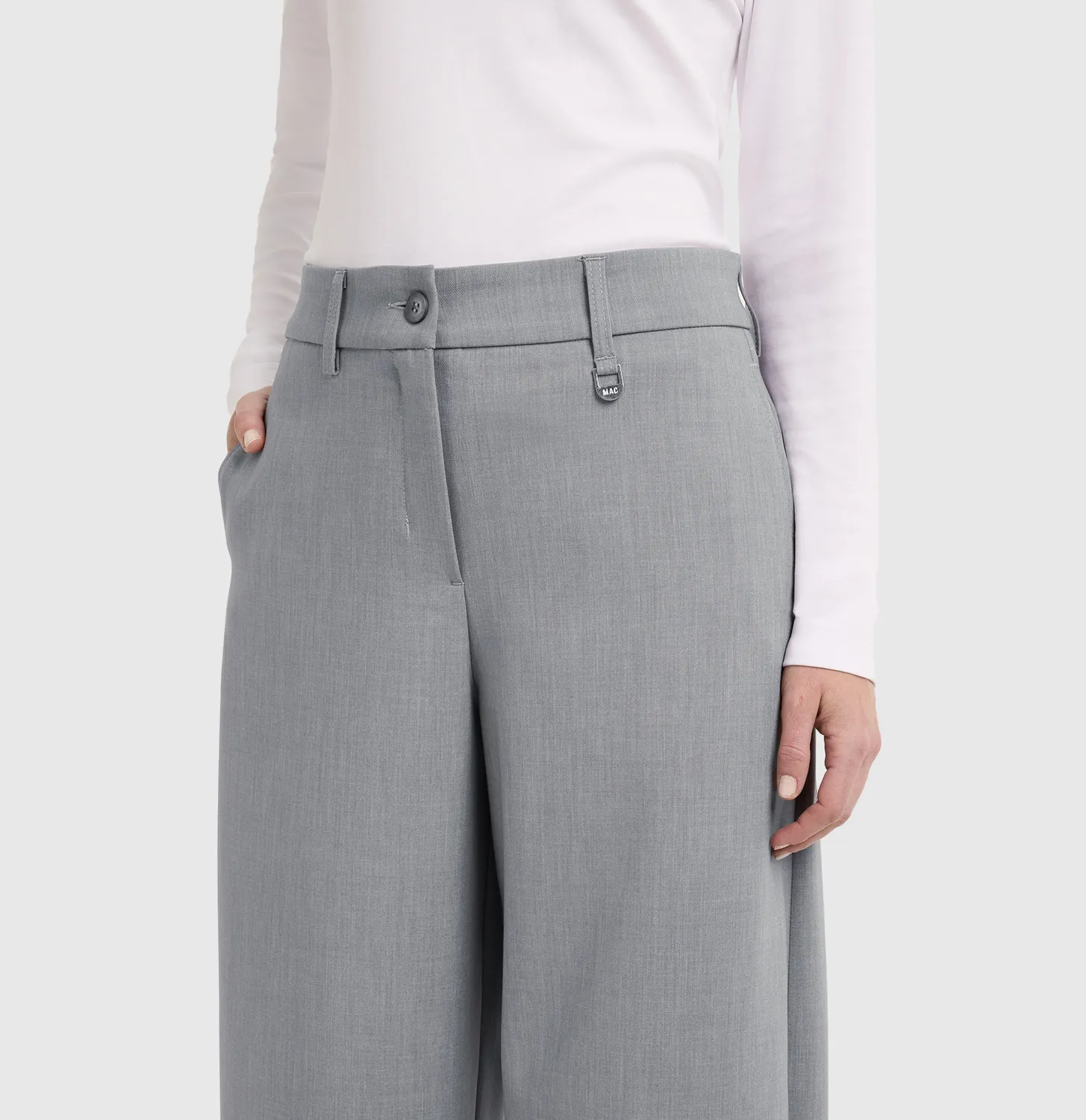 MAC Jeans Bailey barrel bukser grå flannel