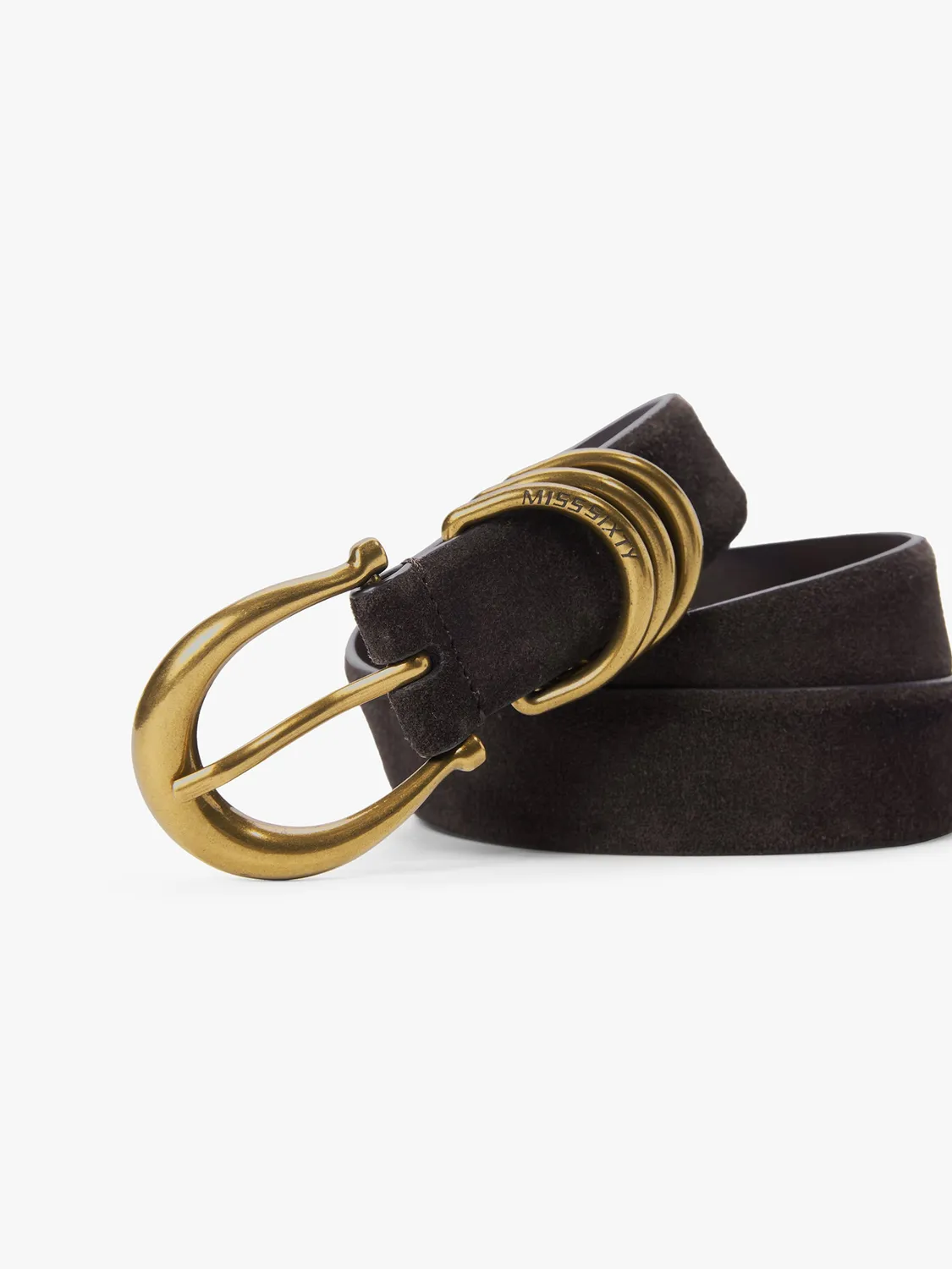 Miss Sixty Suede bælte mørkebrun ruskind