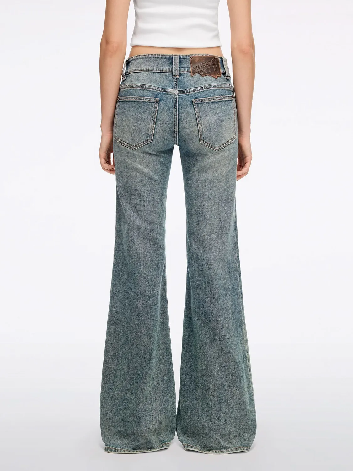 Miss Sixty Flare Jeans vintage mørkeblå stretch