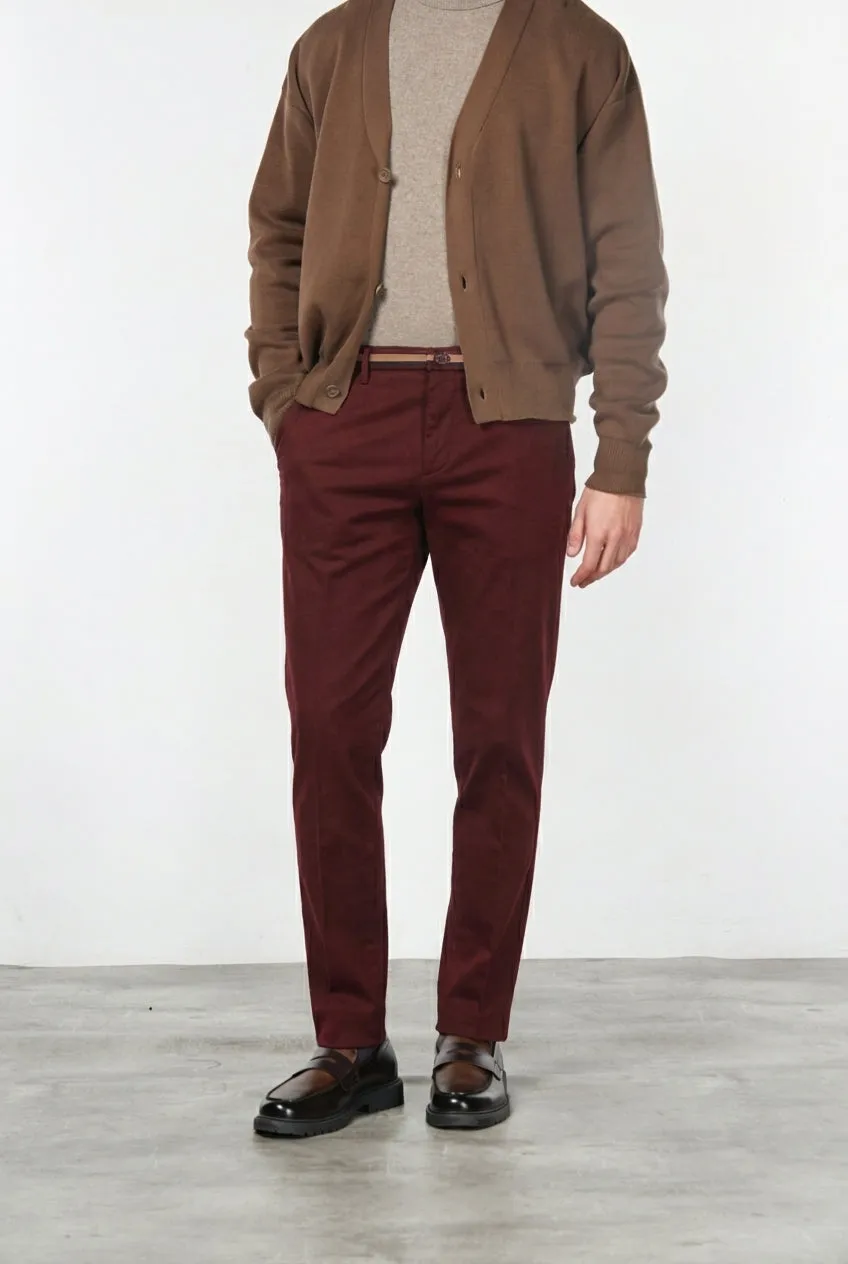 Mason's Torino Winter chinobukser slim – mørkerød