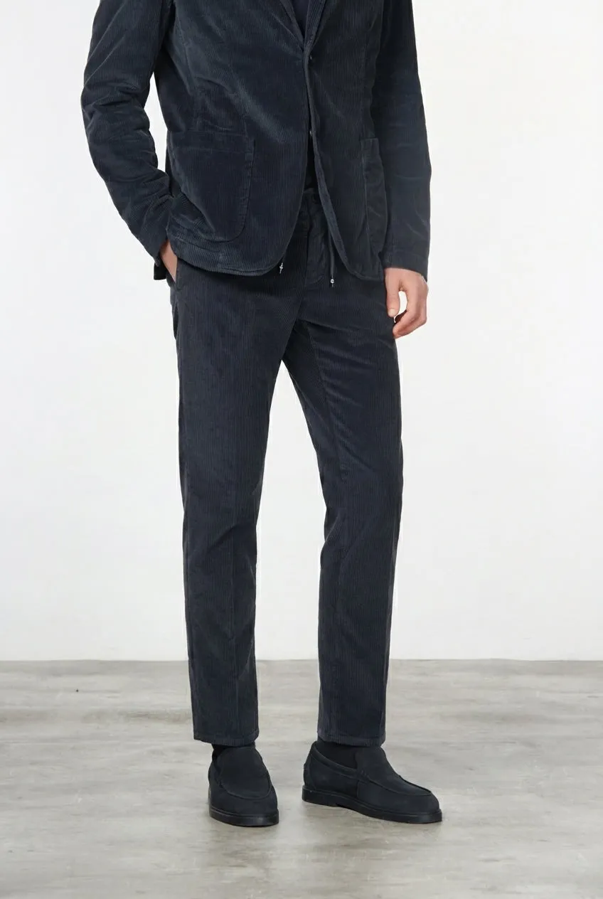 Mason's Milano Jogger chino natblå fløjl extra slim