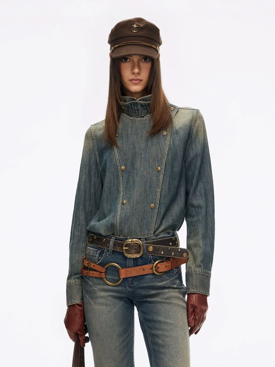 Miss Sixty Gradient denimjakke lyseblå slidt vask