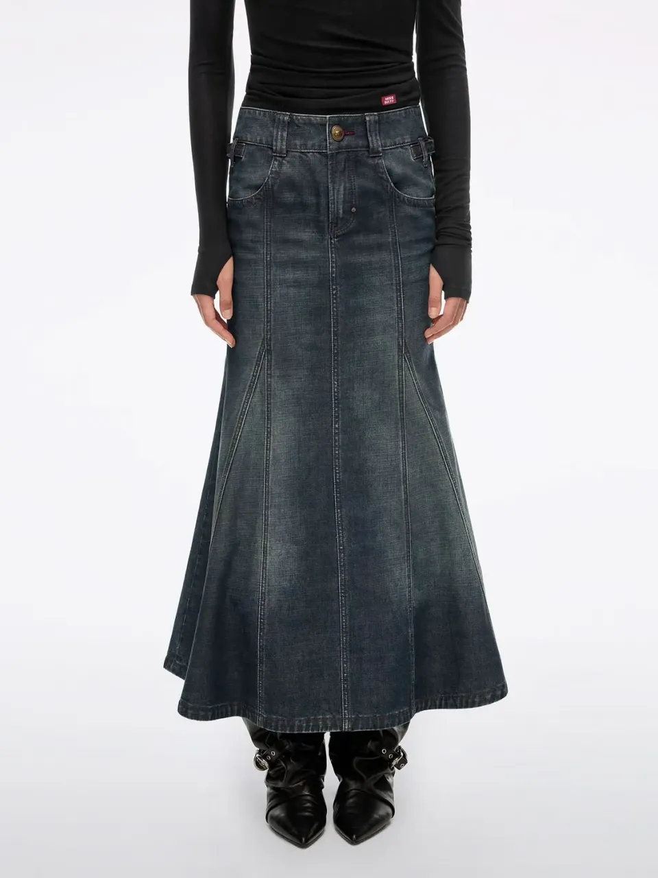 Miss Sixty Havfrue Denimnederdel Blå midi