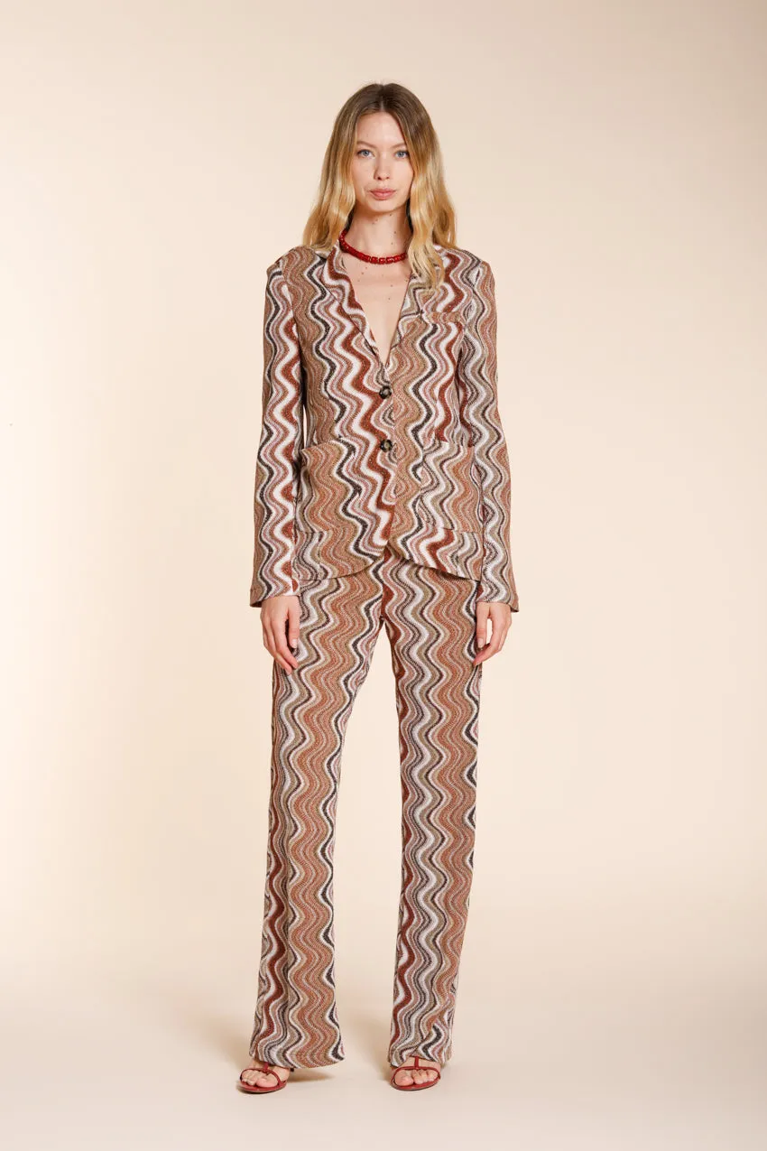 Mason's Helena strikblazer beige lurex bølgemønster