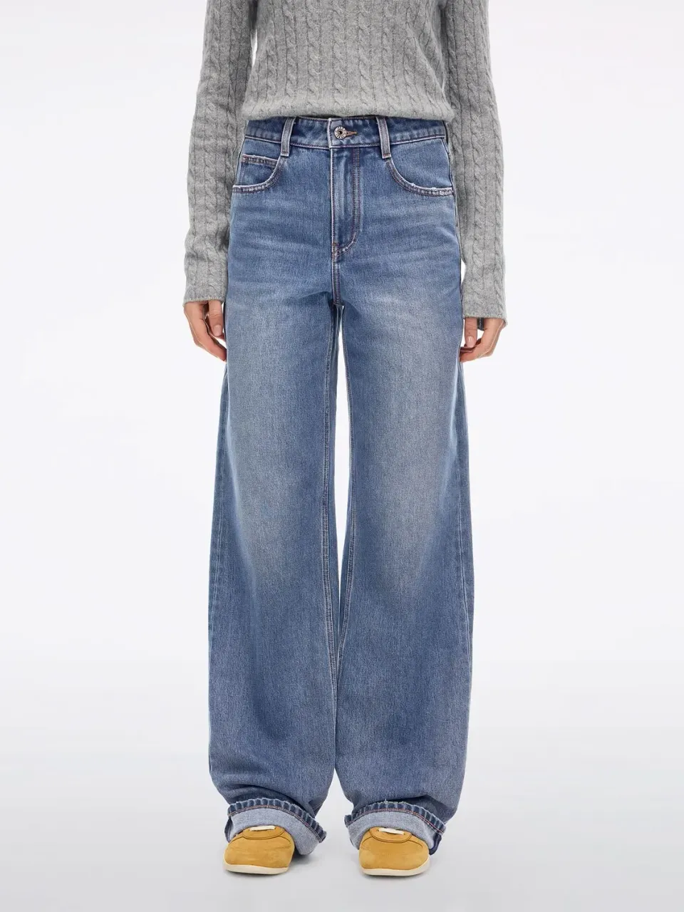 Miss Sixty distressed straight jeans middle blue