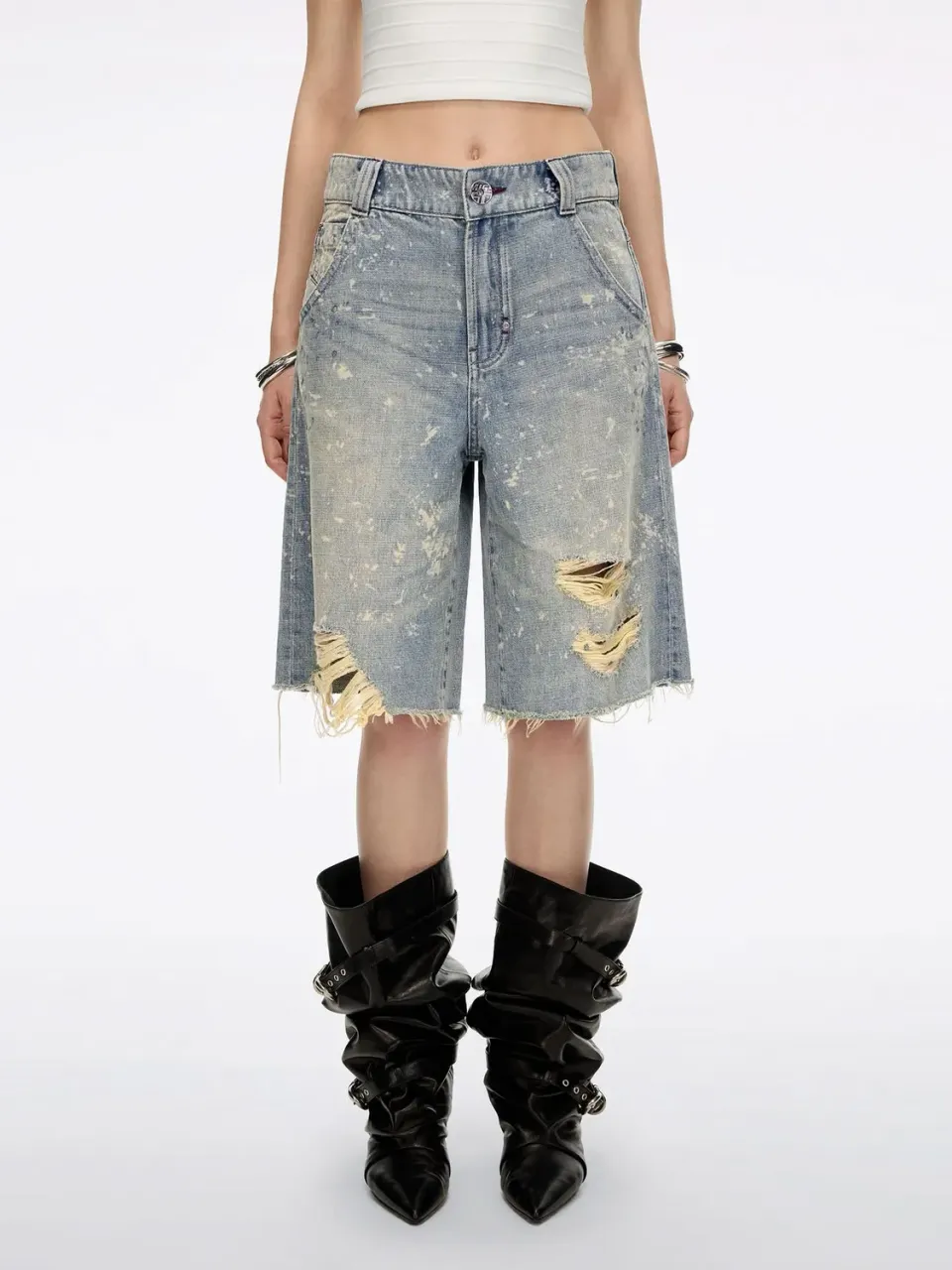 Miss Sixty Bermuda denimshorts vintage light blue slidt