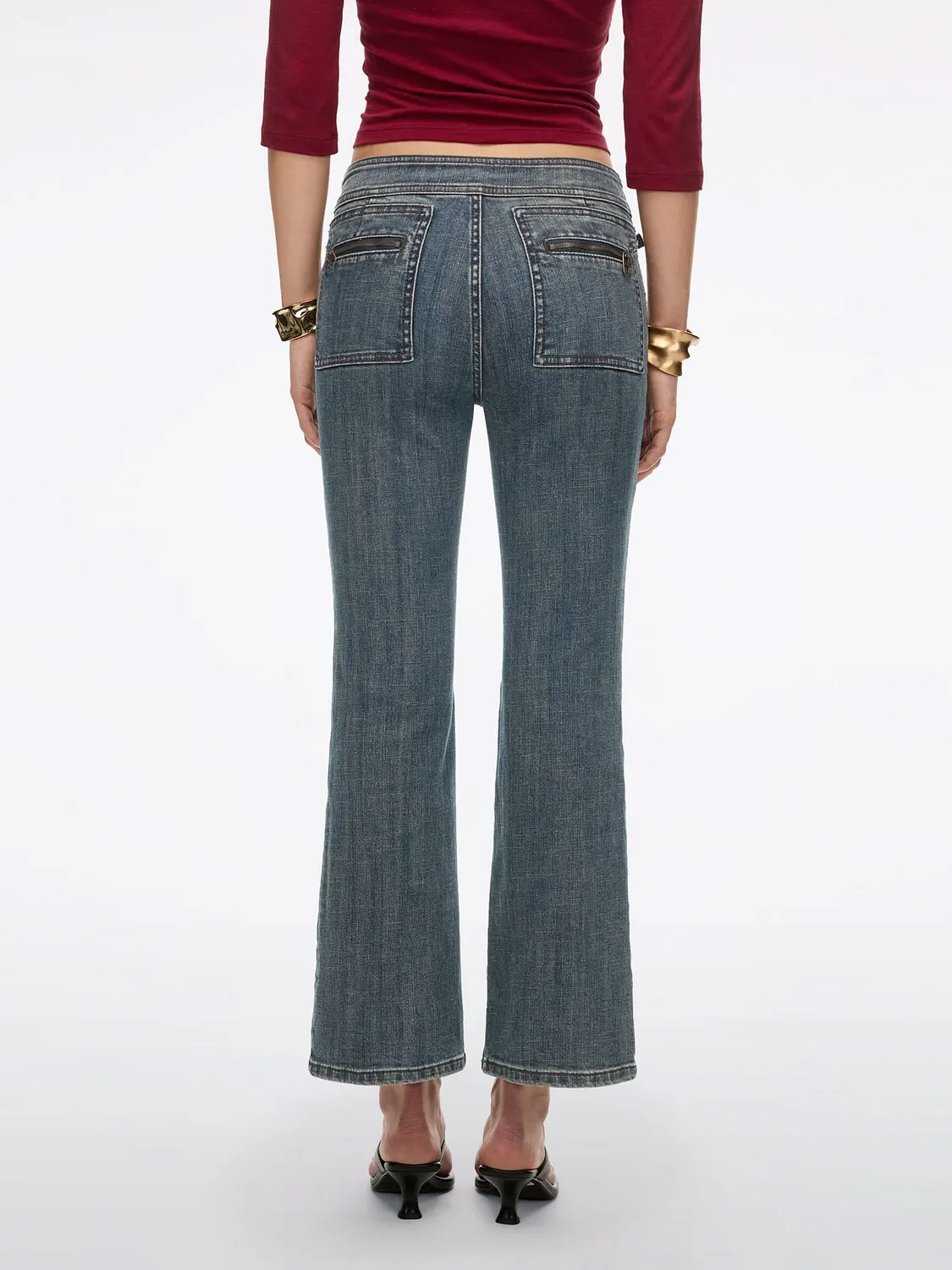 Miss Sixty Logo flare jeans mørkeblå stretch