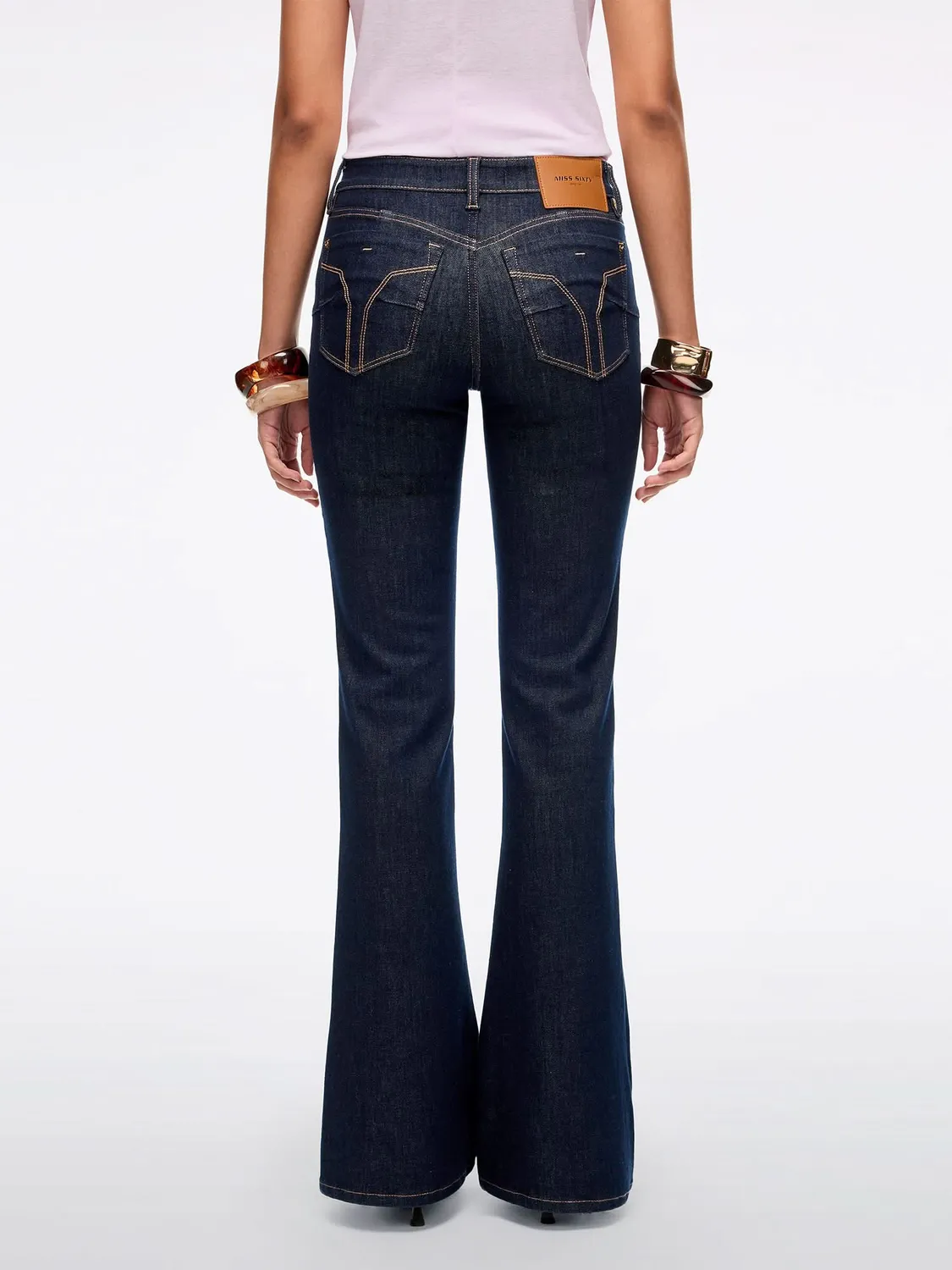 Miss Sixty Magic Plus Flare Jeans Mørkeblå Stretch