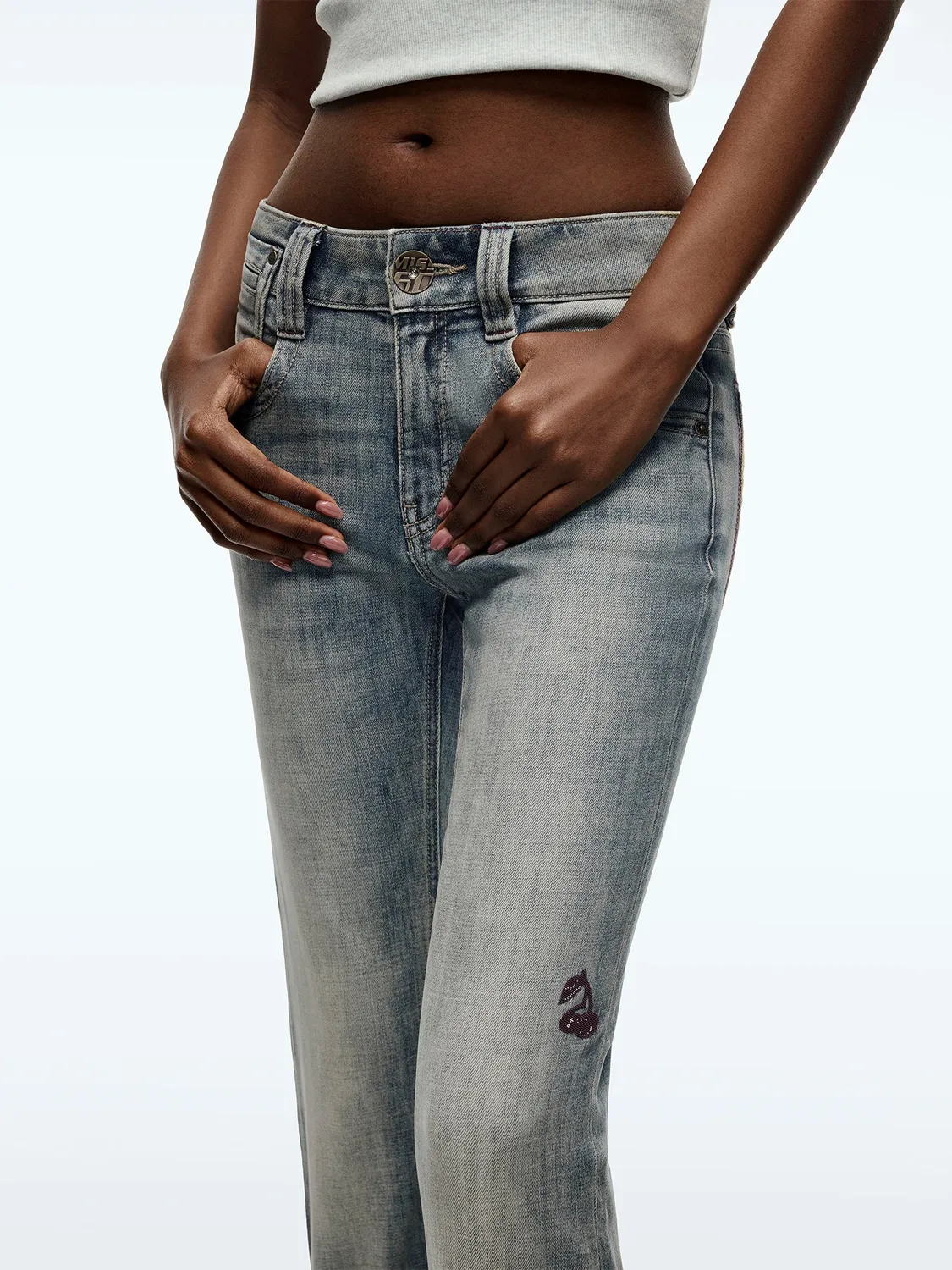 Miss Sixty flare jeans blå kirsebær stretch