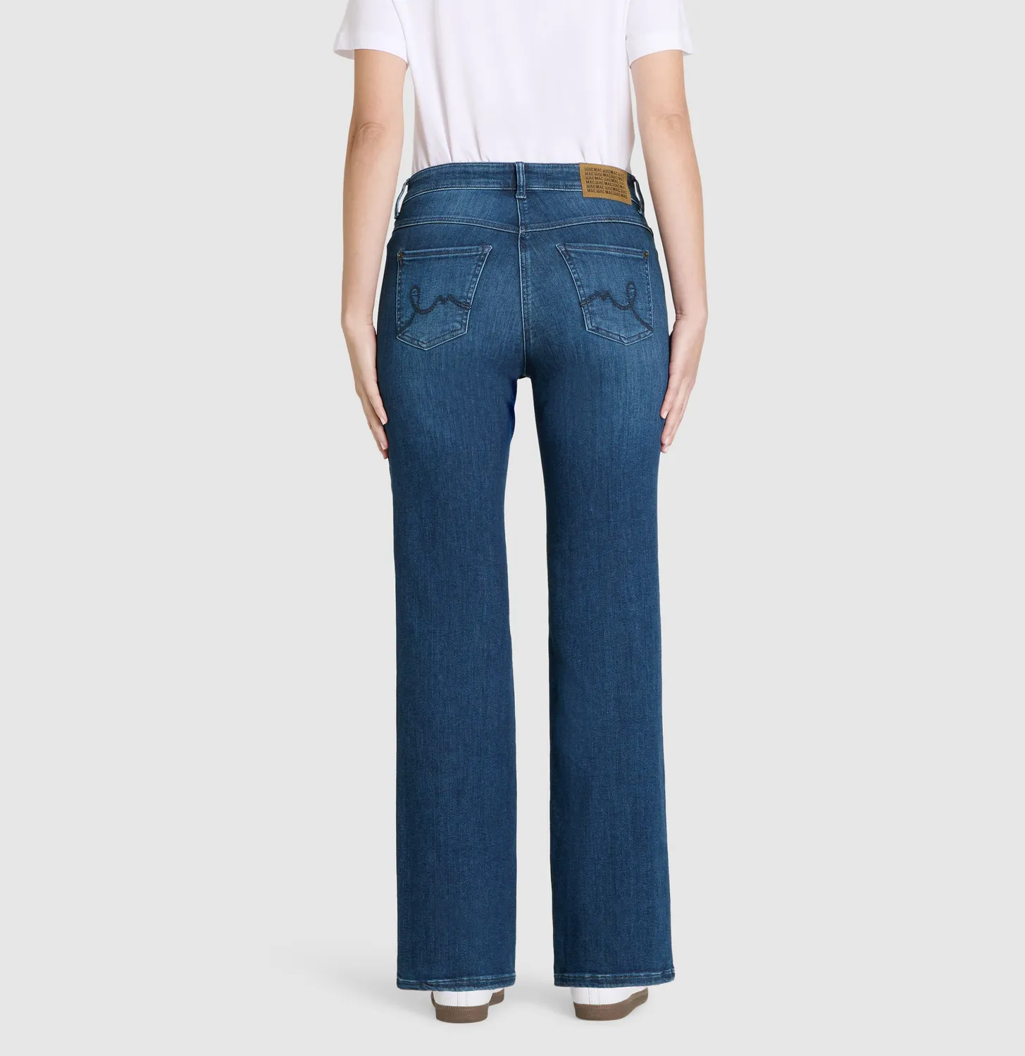 MAC Laura flare jeans mellemblå længde 32
