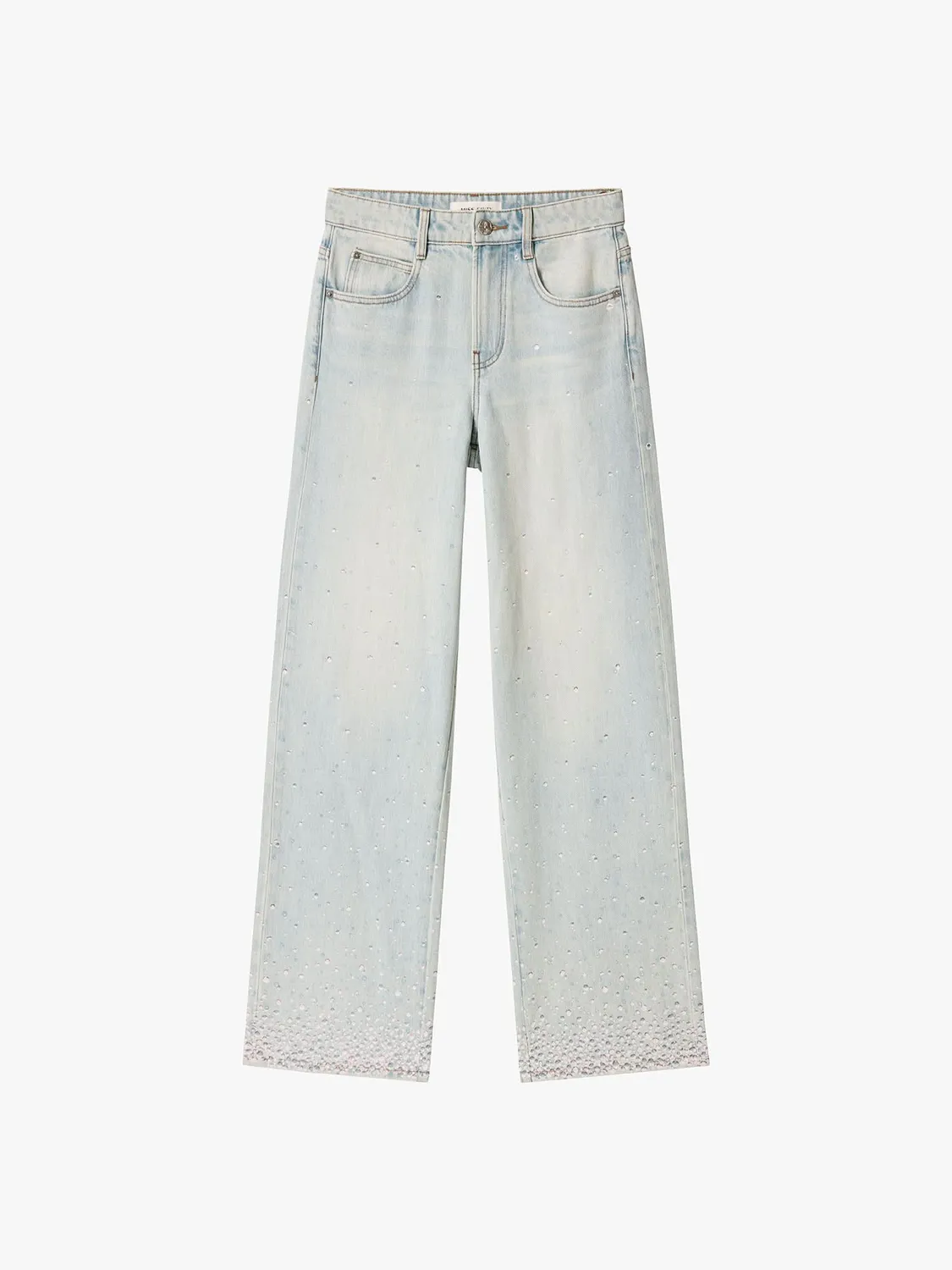 Miss Sixty straight jeans lyseblå med rhinsten