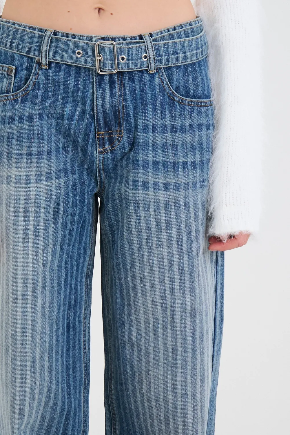 The Ragged Priest Mobster Release jeans pinstripe blå