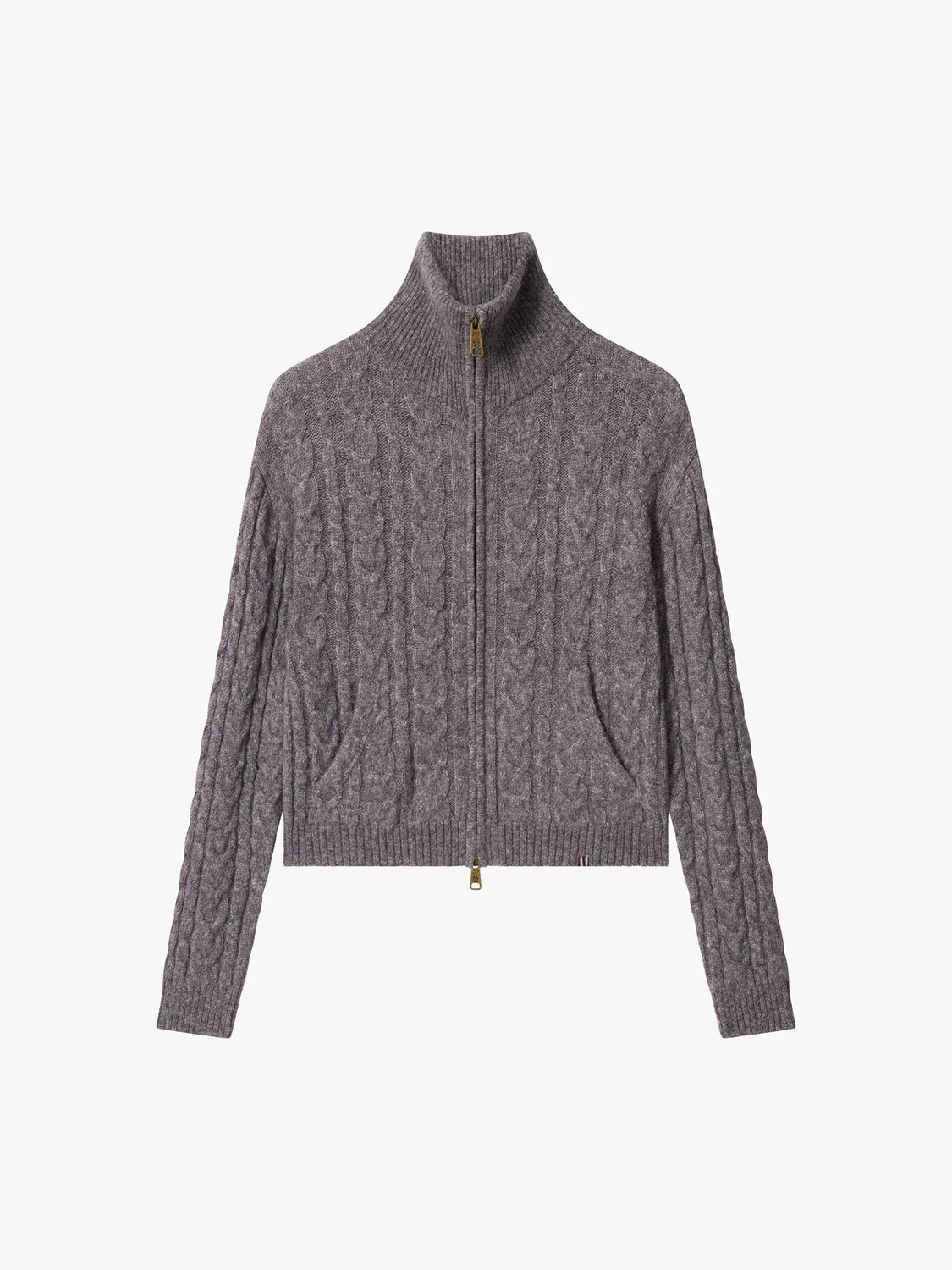 Miss Sixty Cable-Knit cardigan grå alpaka lynlås