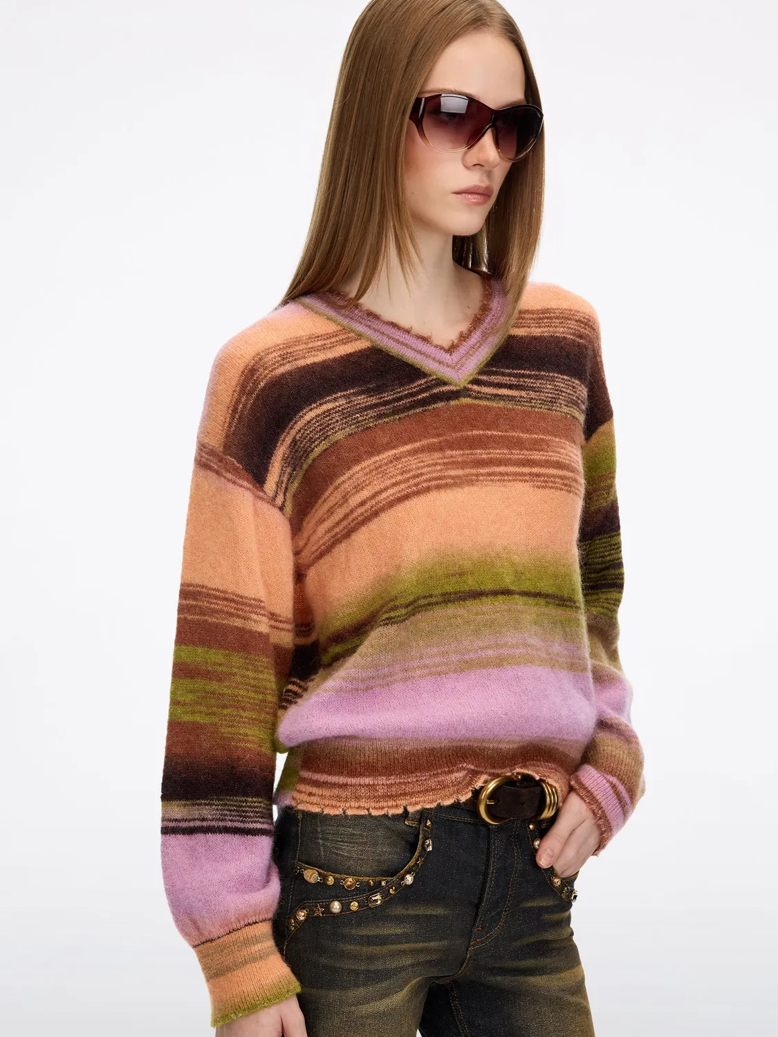 Miss Sixty Contrast Knit Sweater Flerfarvet Alpaka