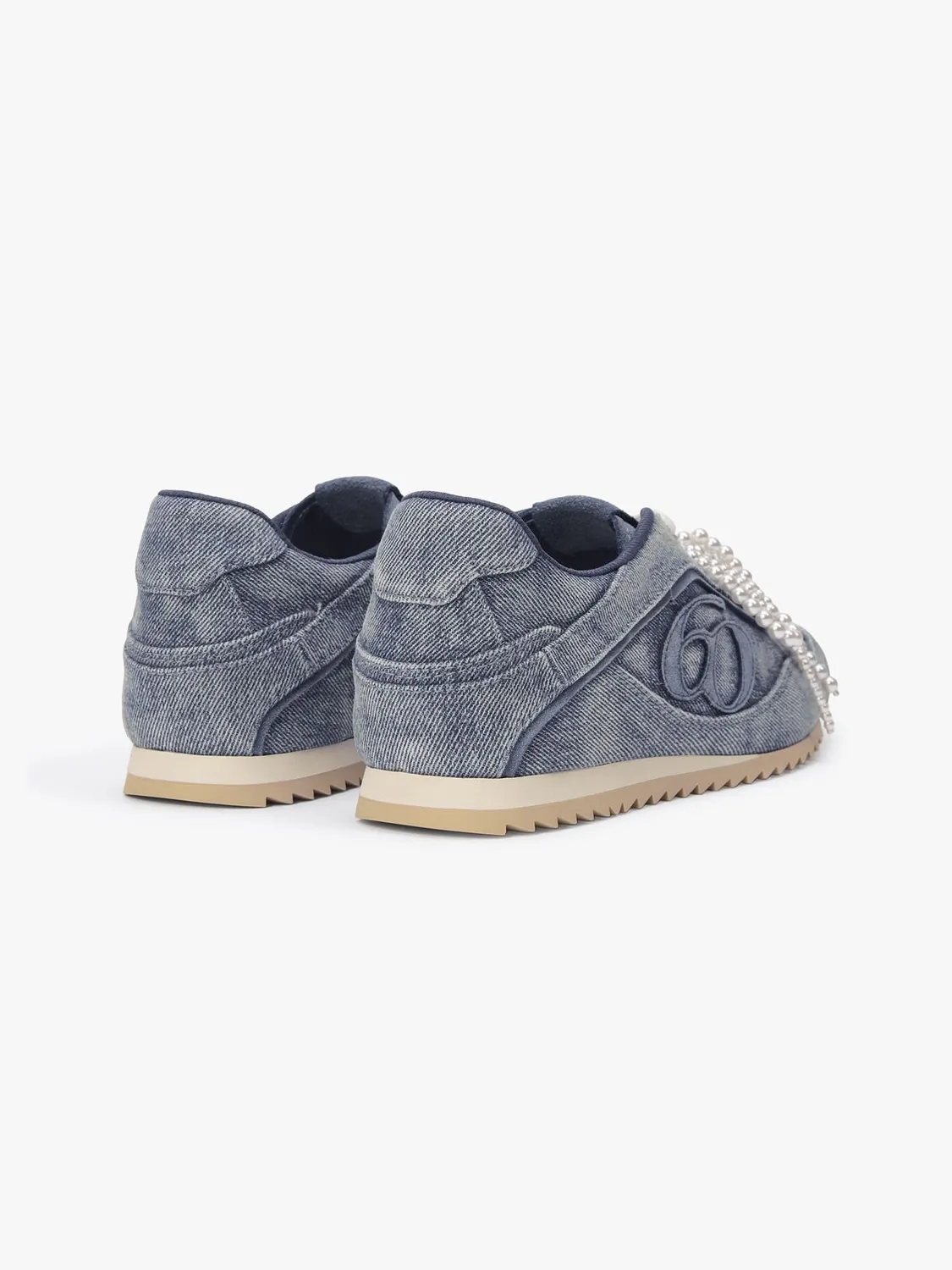 Miss Sixty 6M2QJ82700F25 sneakers blå denim perlesløjfe