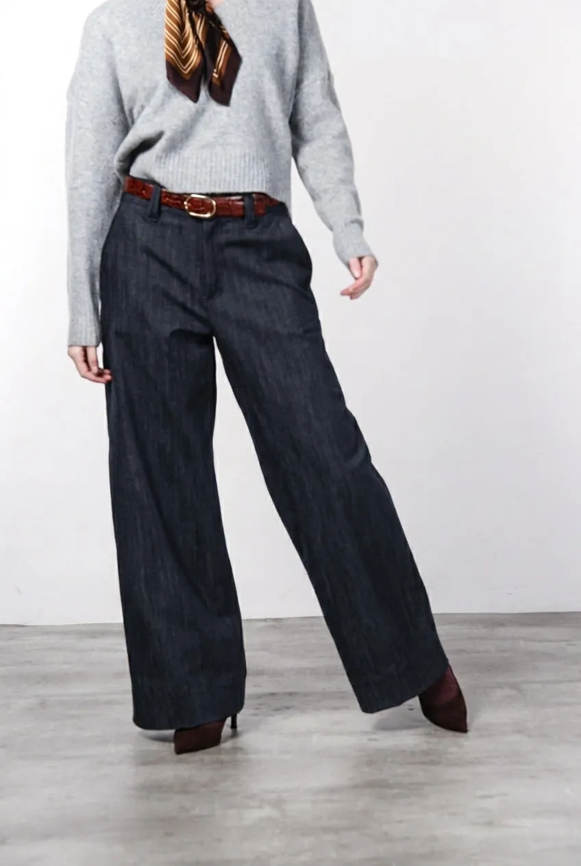 Mason's New York Wide chino bukser wide leg navy denim
