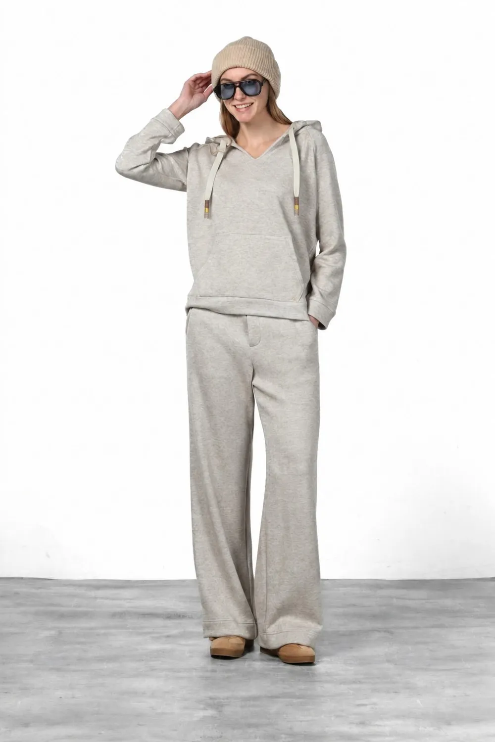 Mason's Hoodie sweatshirt beige strik dame