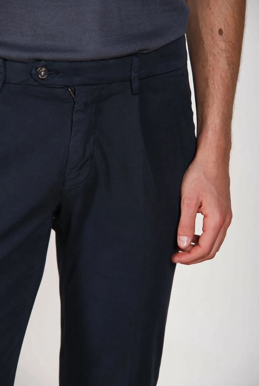 Mason's Torino 1 Pinces Flex chinos natblå slim