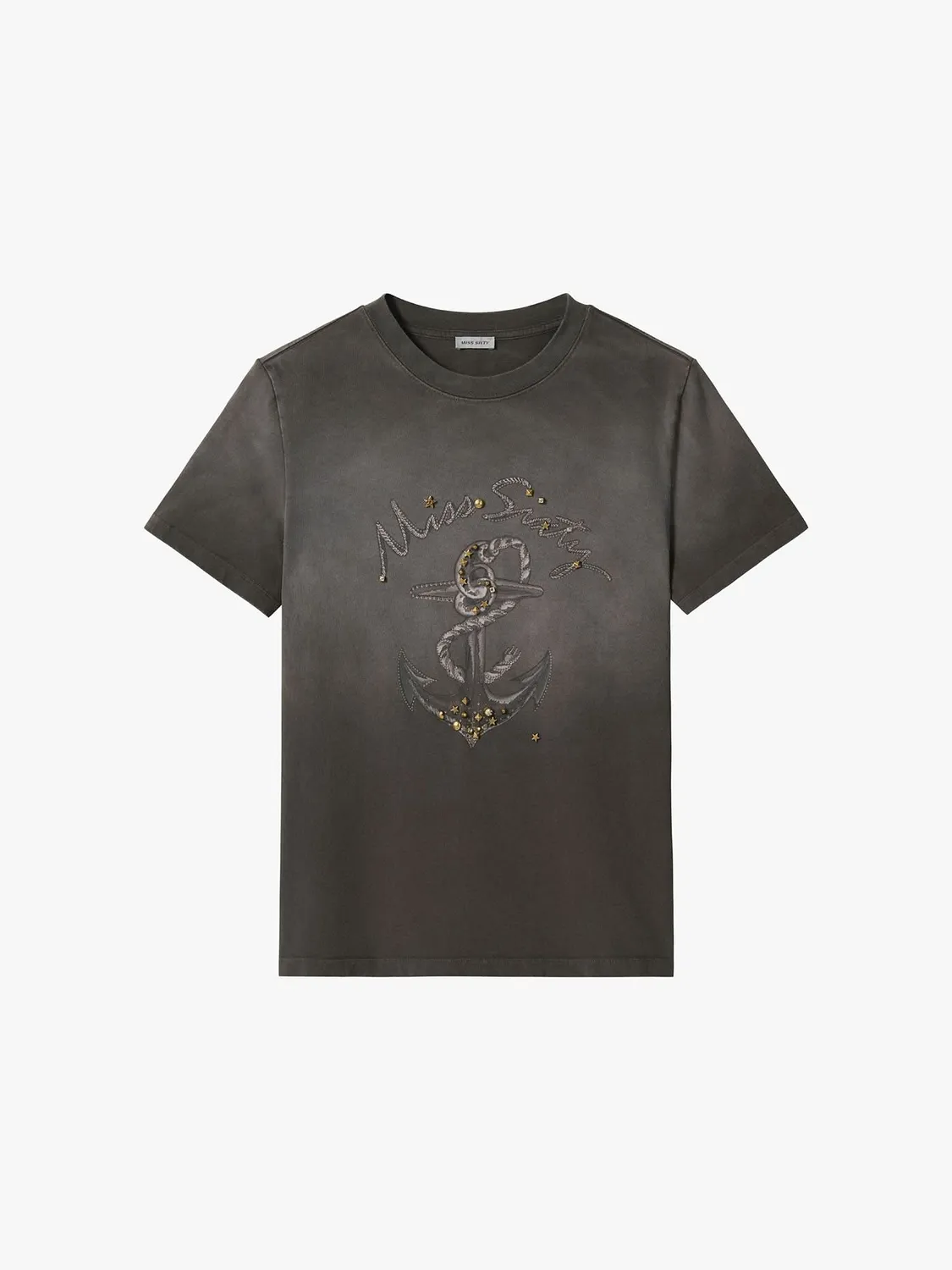 Miss Sixty Studded Graphic t-shirt grå – bomuld nitter