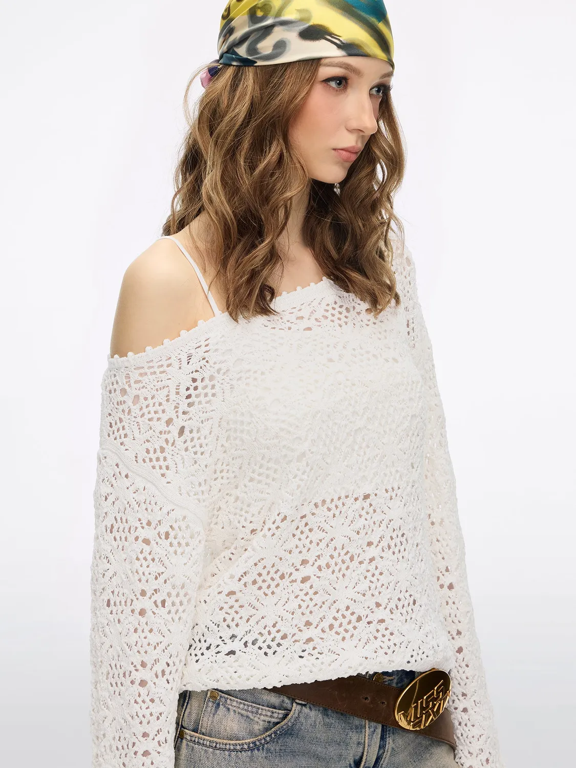 Miss Sixty Cut-Out striktrøje off white XS-L