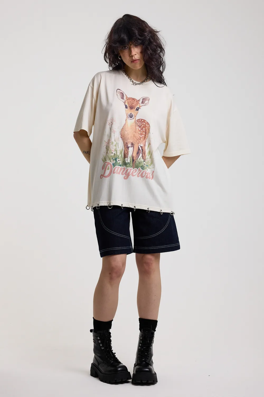 The Ragged Priest Deer oversized graphic t-shirt off-white