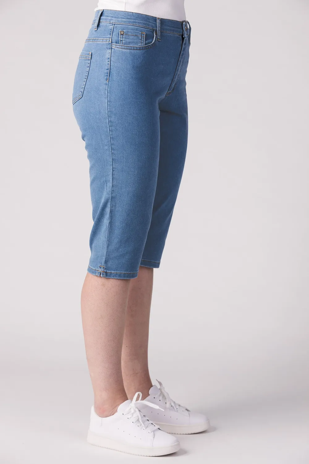 Merrytime 15661-432-20 Slim shorts lys denim stræk